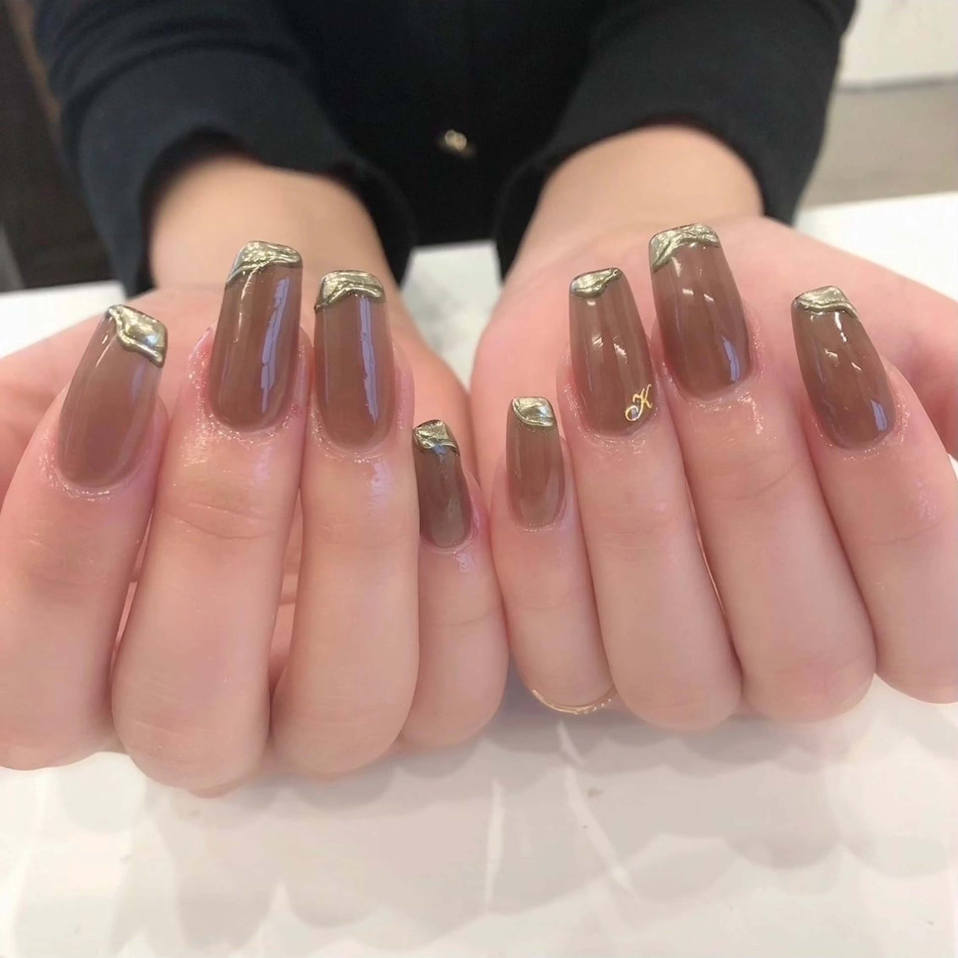 ネイル フレンチネイル ミラーネイル ニュアンスネイル オフィスネイル Nailsalon Merci所属・Merci momoのネイルデザイン