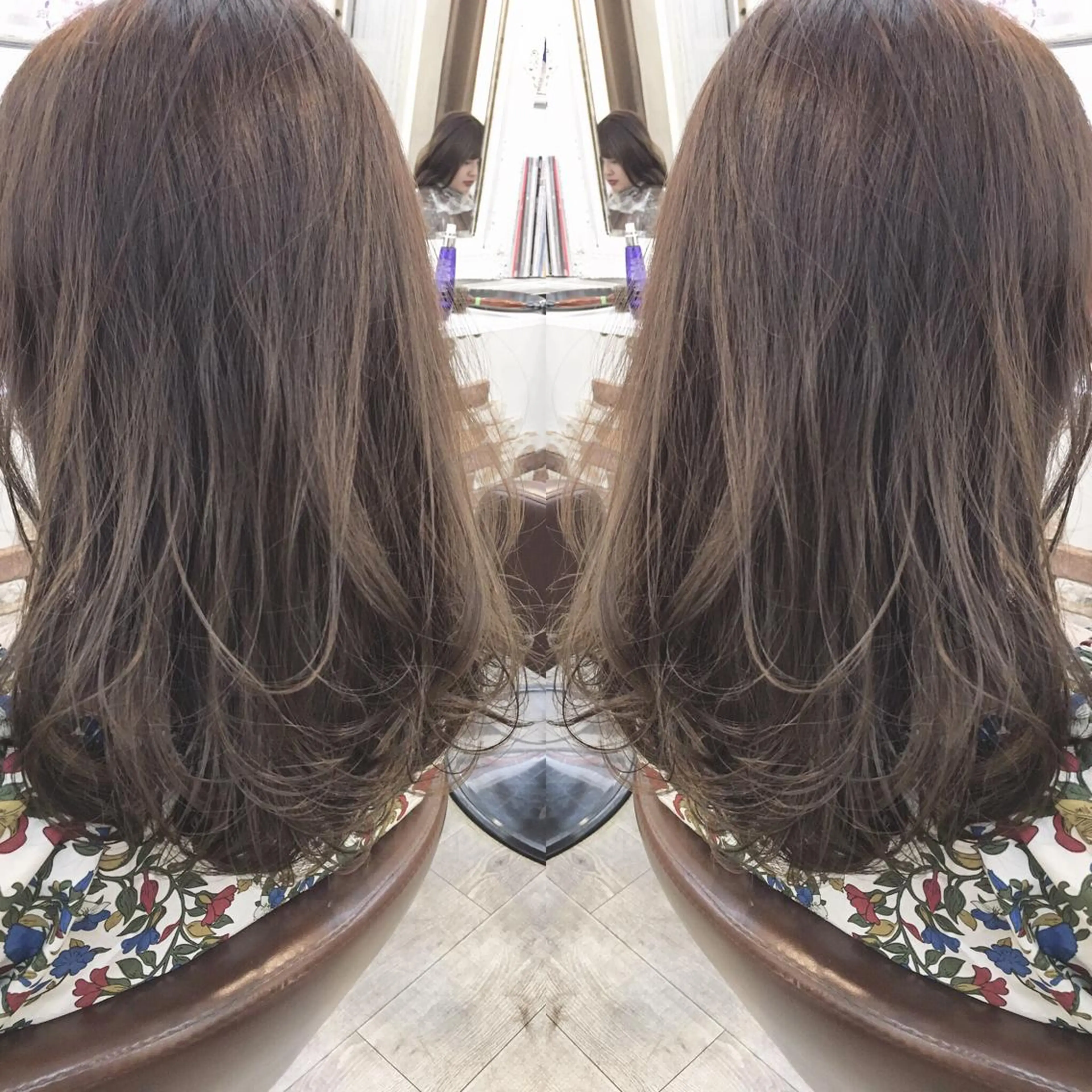 セミロング カラー アッシュ 透明感カラー yoshi (菅沼義晴)のヘアスタイル