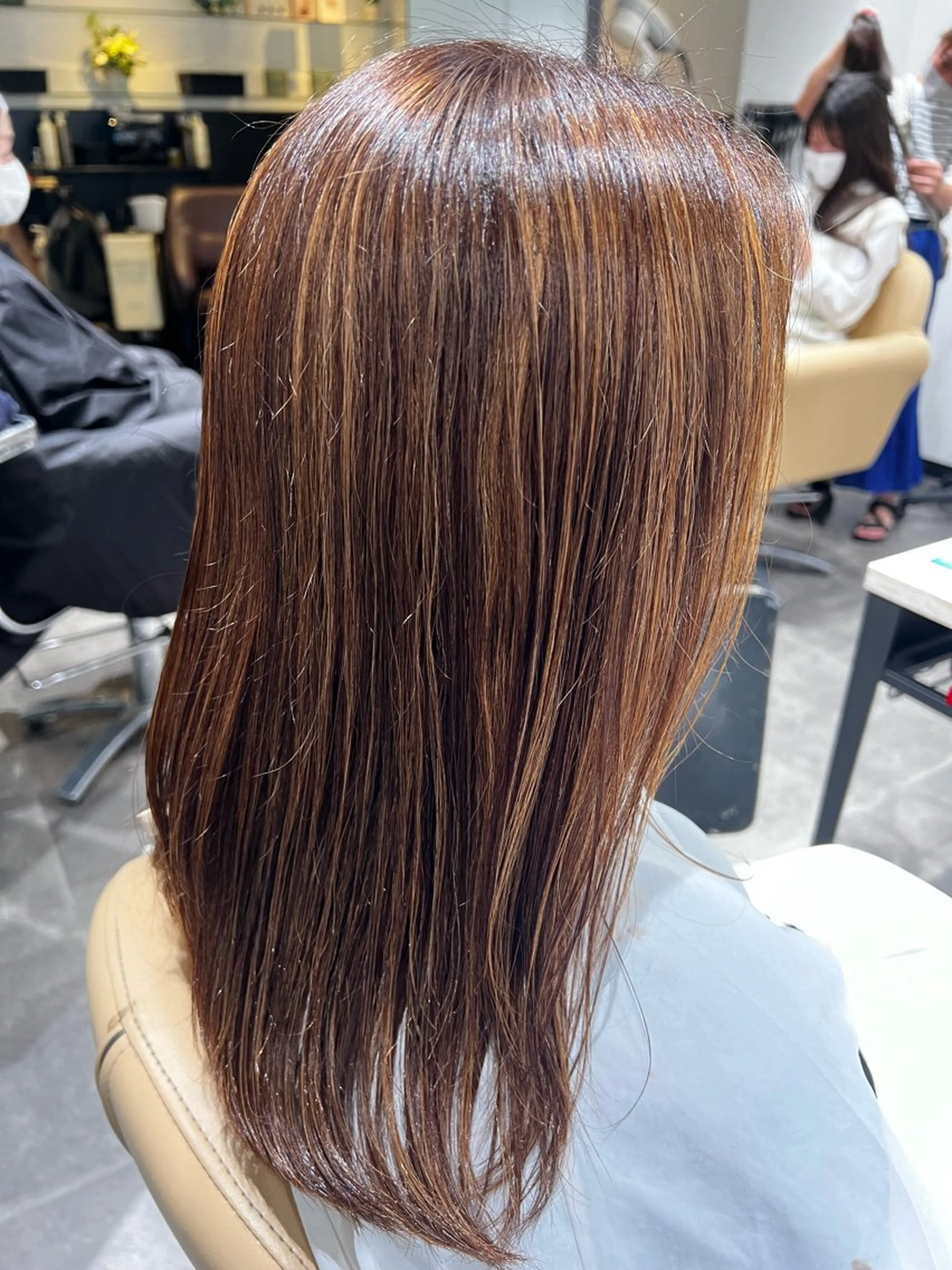 ミディアム ハイライト 福田 秀好のヘアスタイル