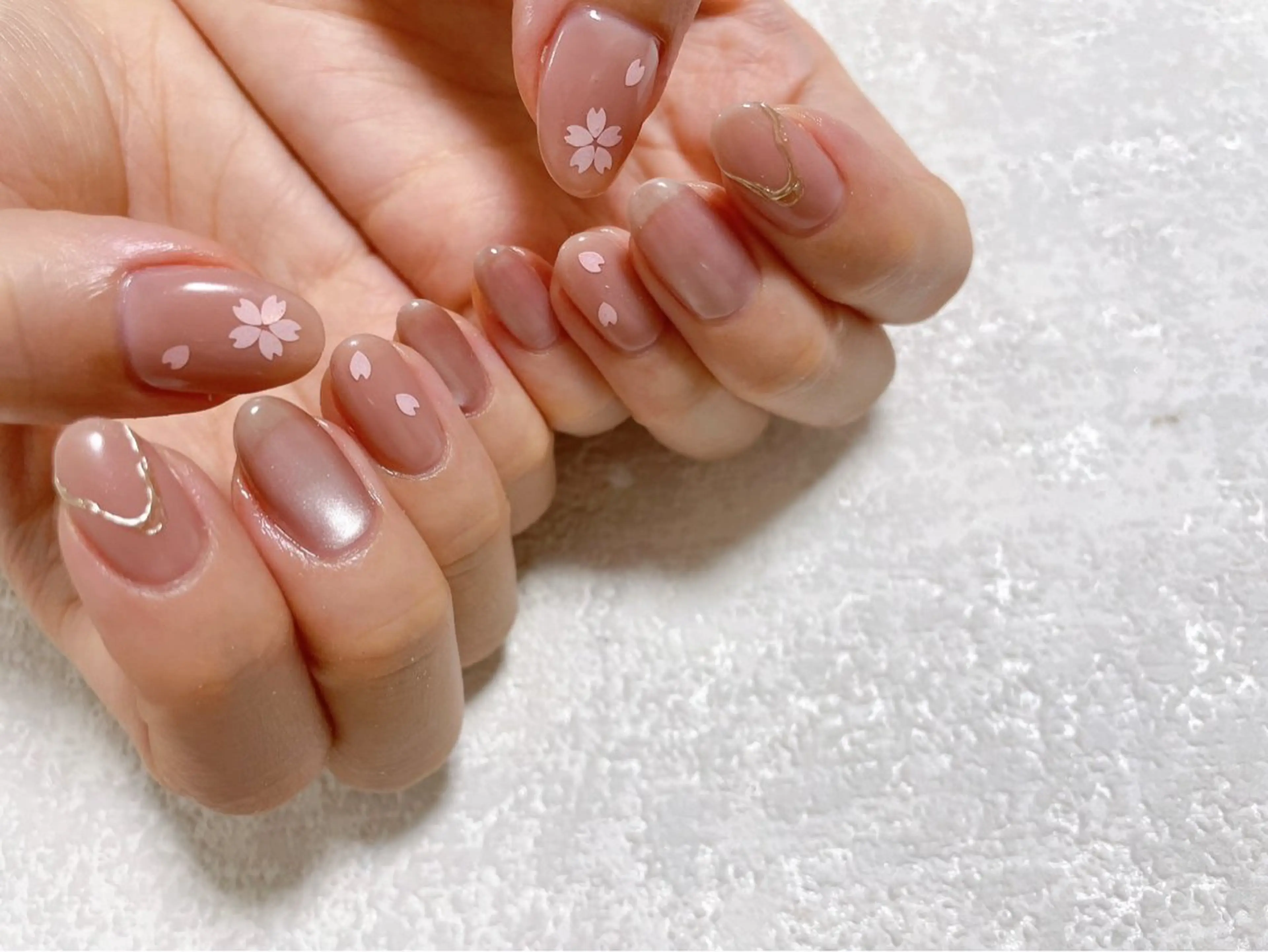 ネイル 桜ネイル フットネイル ジェルネイル メンズネイル ワンカラーネイル kiki nail たまプラーザのネイルデザイン