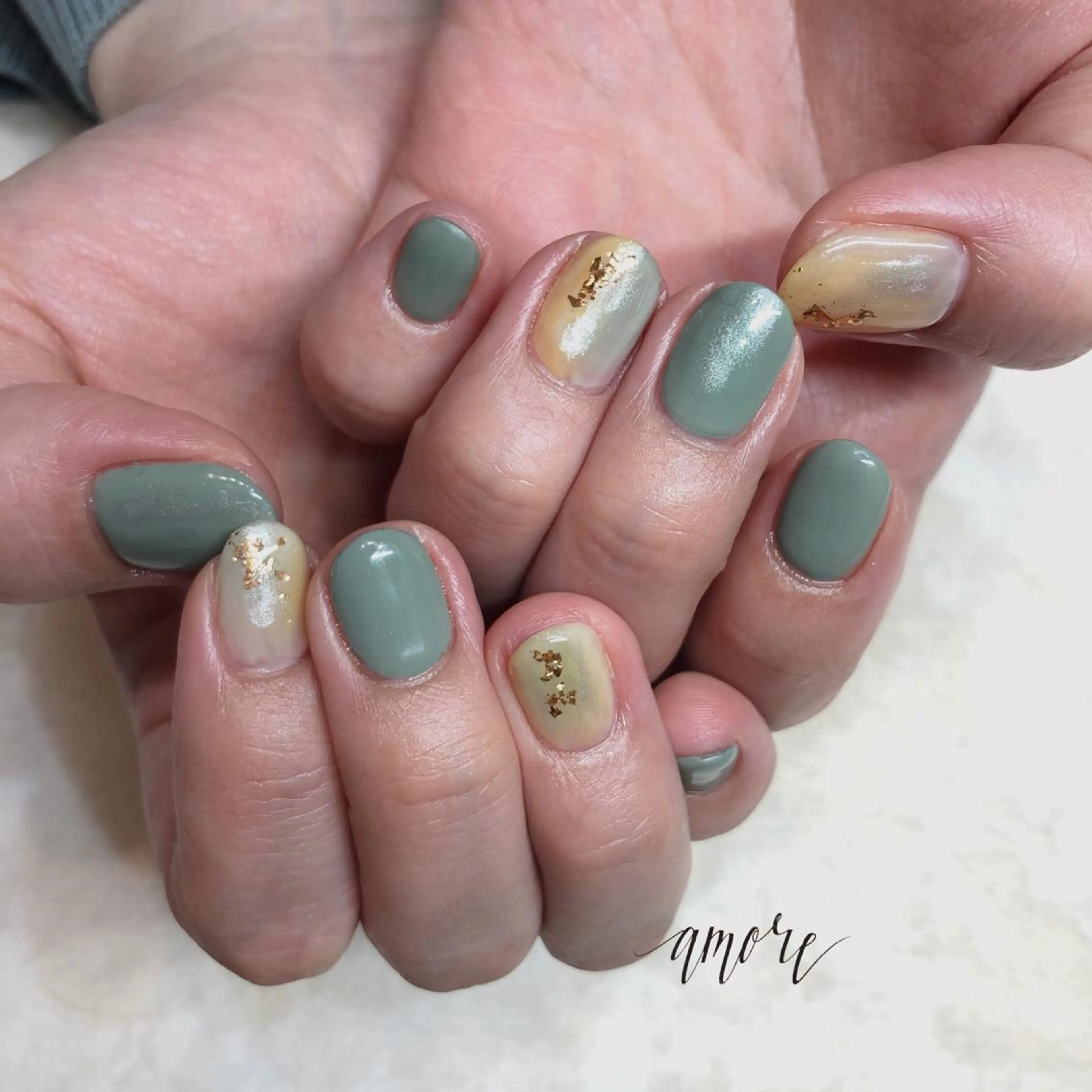 ネイル ジェルネイル ミラーネイル ニュアンスネイル 春ネイル You kyehwaのネイルデザイン