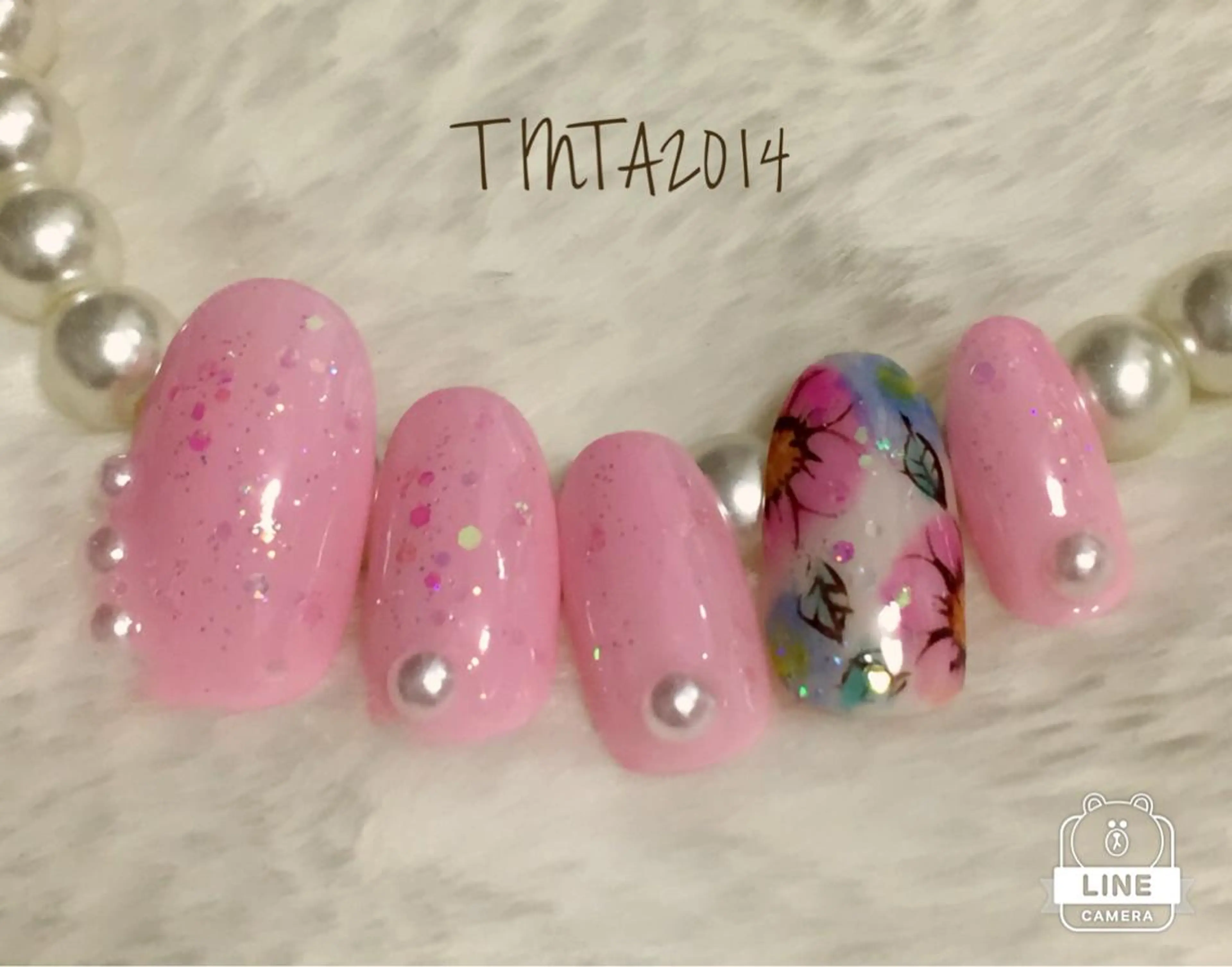 ネイル フラワーネイル ピンク ネイルサロン ティンタ所属・馬場 典子のネイルデザイン