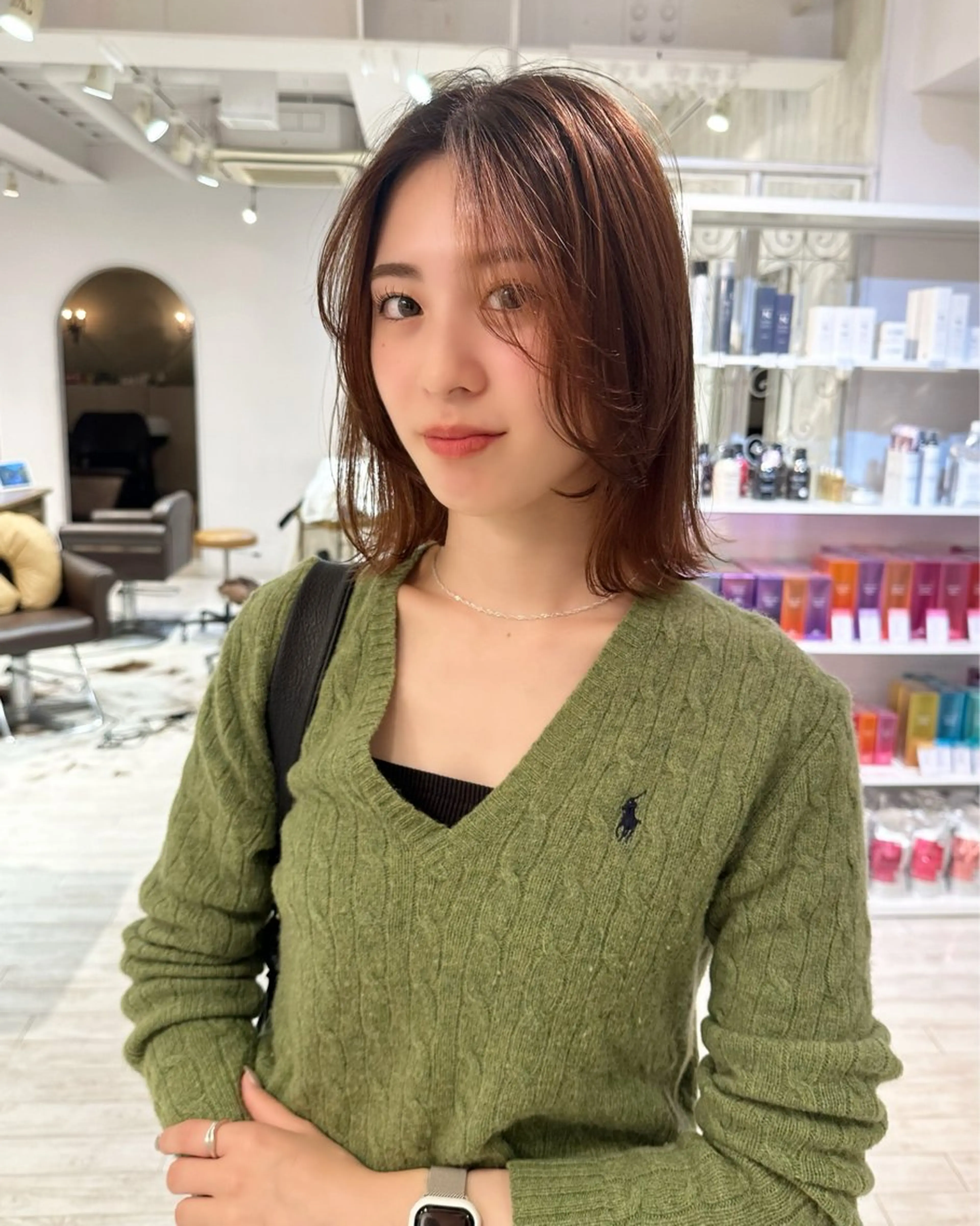 ミディアム カット ヘアカラー 縮毛矯正/ショート/ レイヤー/畑中正敏のヘアスタイル