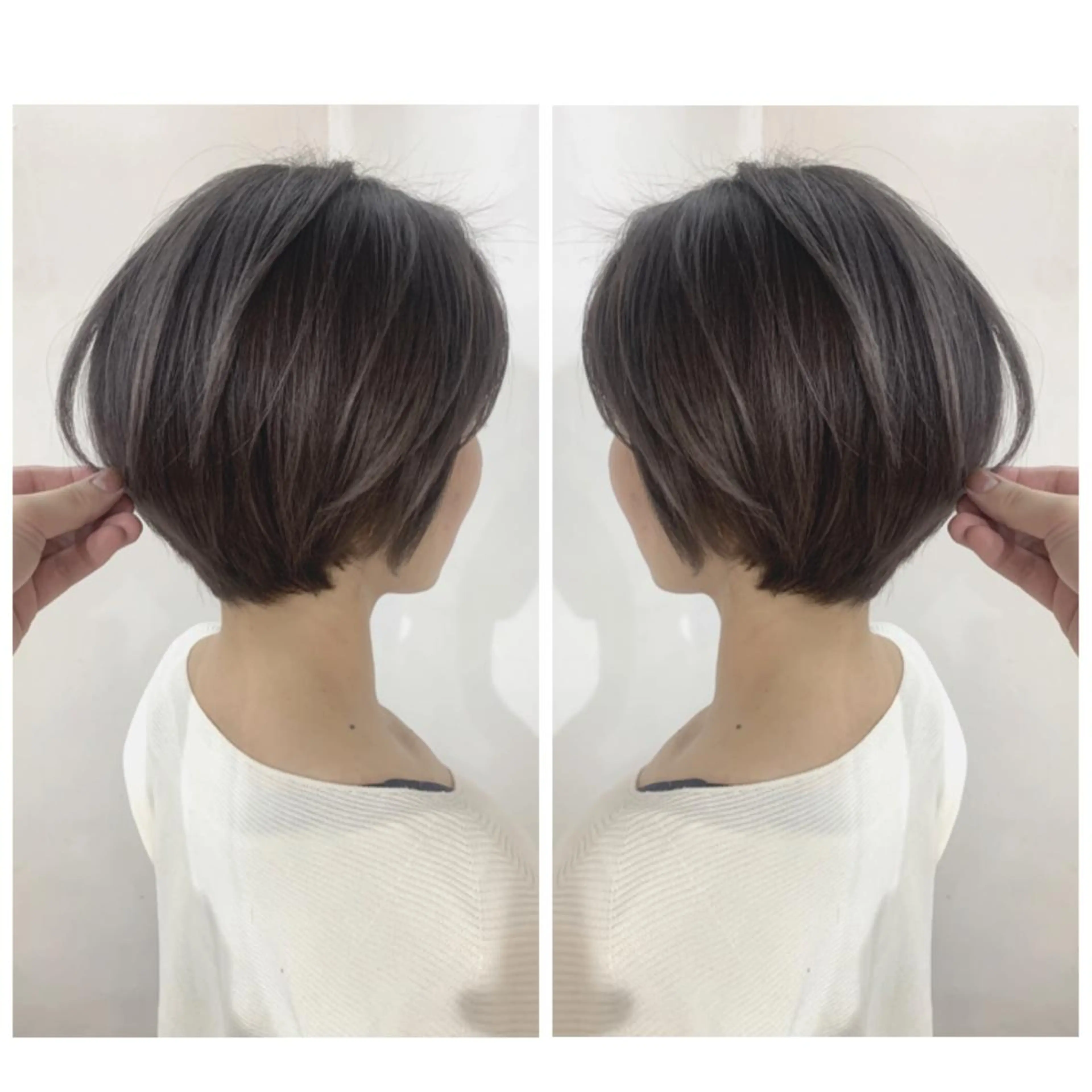 ショート ヘアカラー トリートメント 京都大人女性ショート 徒歩1分/秋山のヘアスタイル