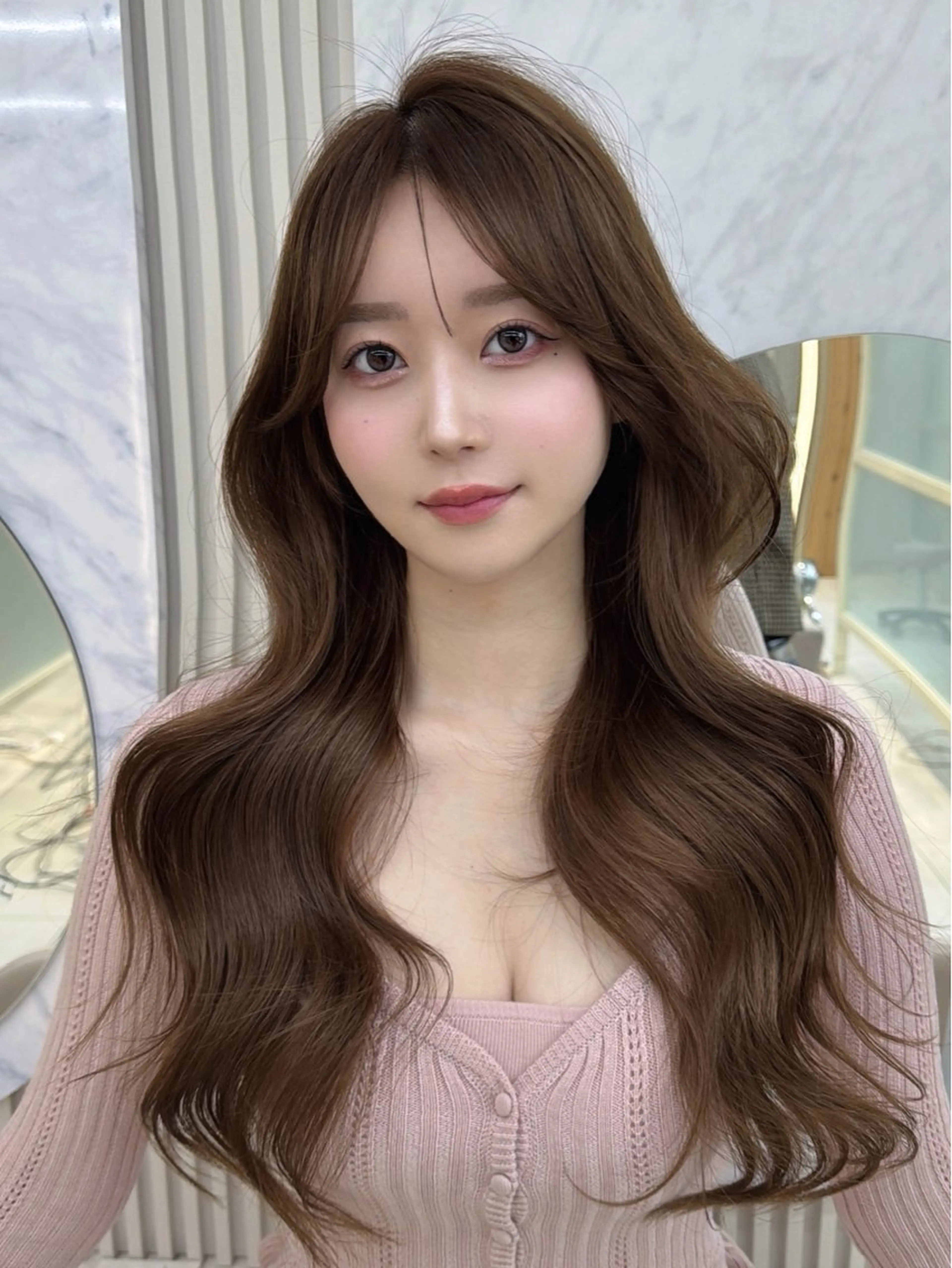 セミロング カット ヘアカラー トリートメント 顔周り/透明感カラー /韓国ヘア/TAKUのヘアスタイル