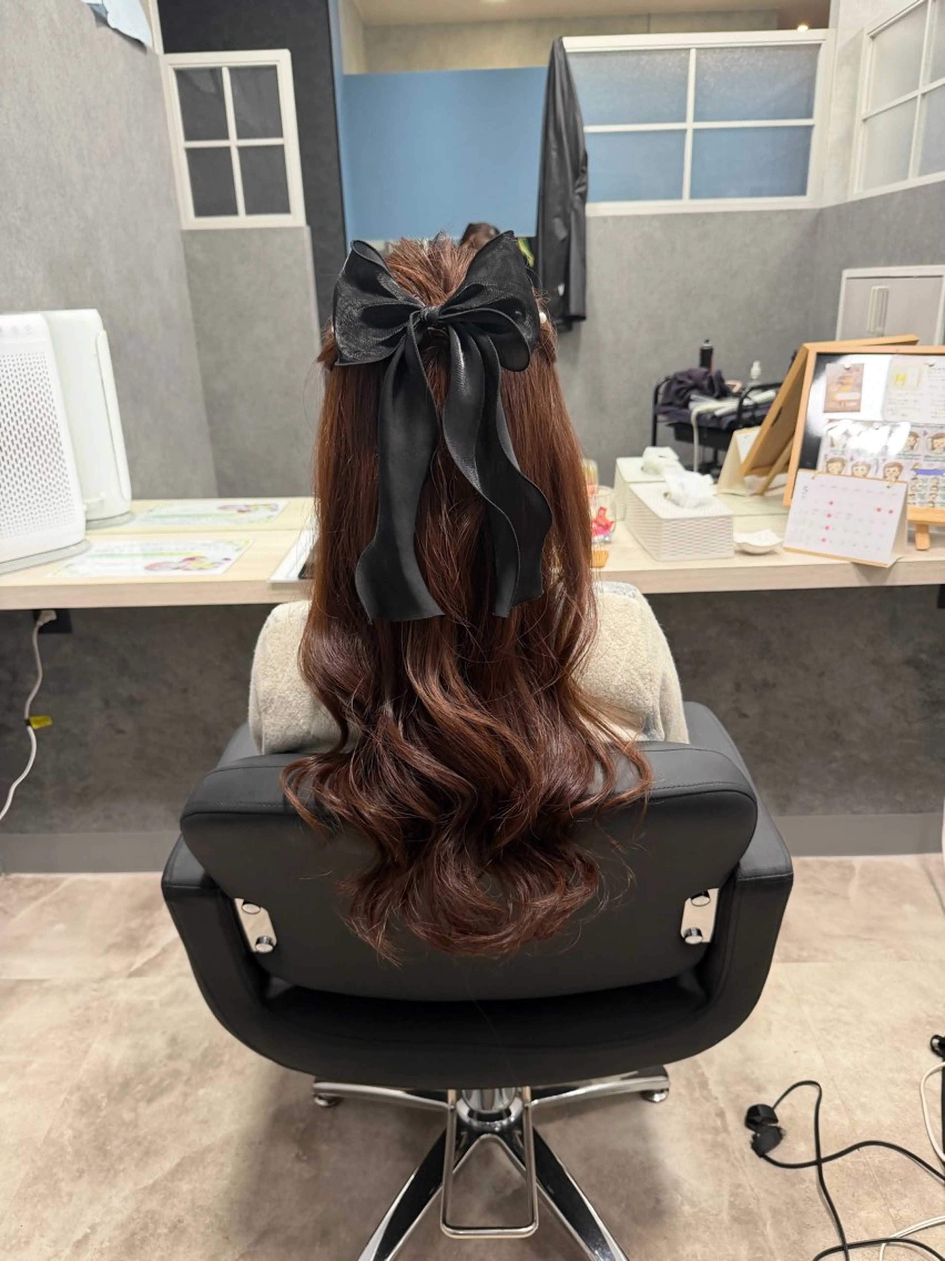 ロング ヘアアレンジ ハーフアップ ヨシンモリ ヘアセット 個室美容室miyuu hair&spa所属・加藤 あおいのヘアスタイル