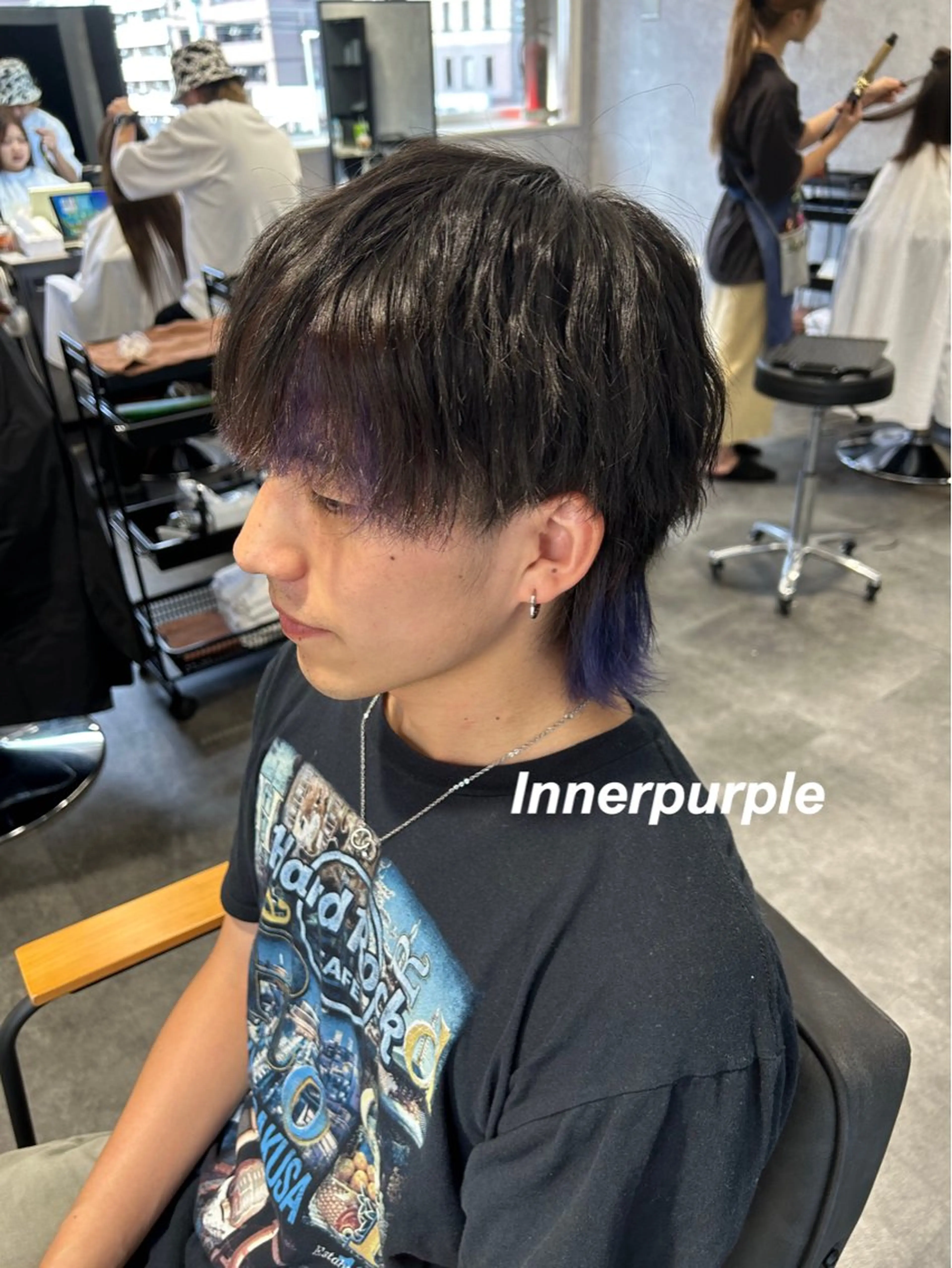 カラー メンズ メンズインナーカラー メンズウルフカット インナーカラー ウルフカット カット ヘアカラー プルエクステ/インナ ーカラー🦊はるなのヘアスタイル