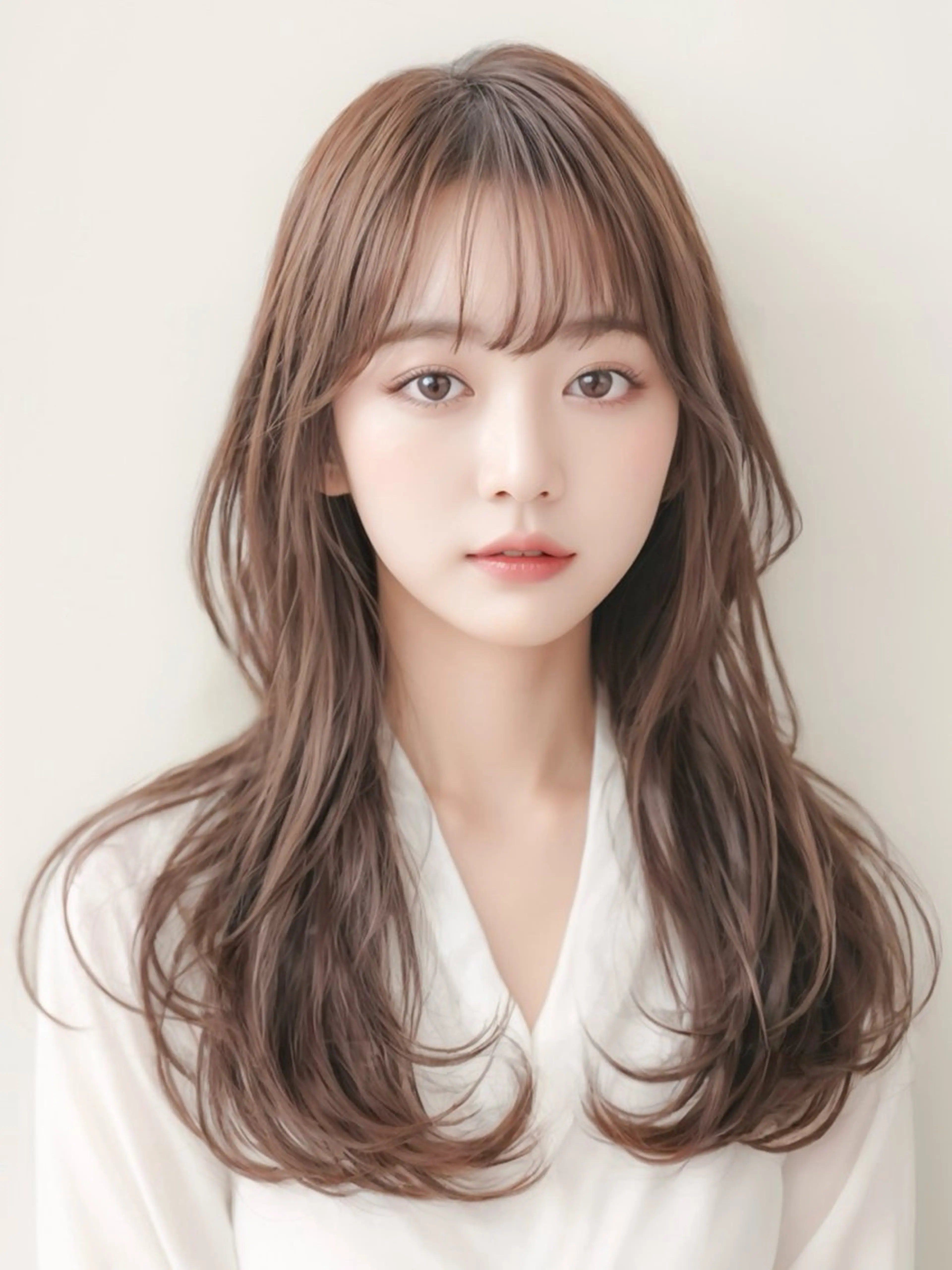 セミロング 韓国風ヘア レイヤーカット 神戸でブリーチなら puty/レイヤーのヘアスタイル