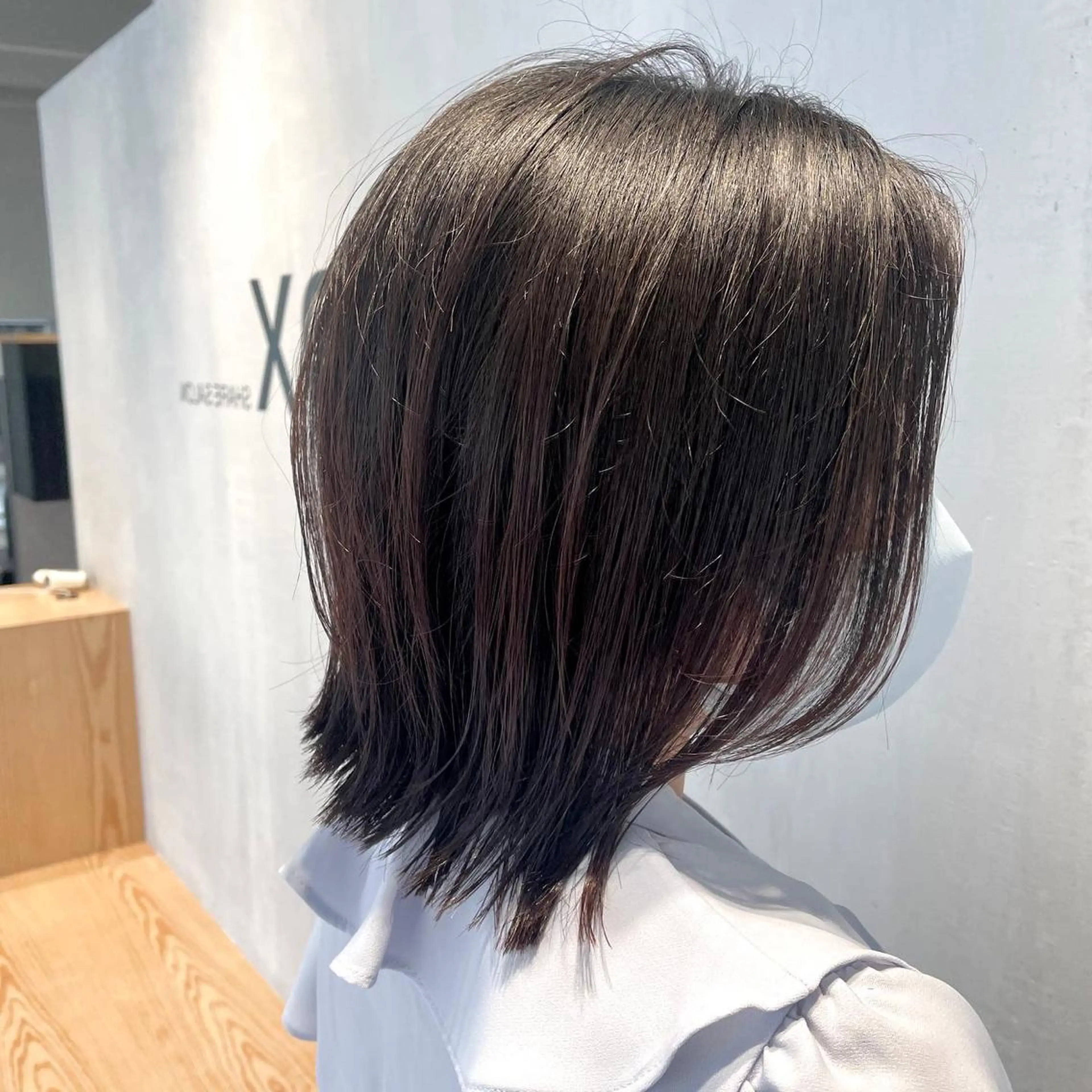 ミディアム カラー ボブレイヤー ボブ くびれヘア レイヤーカット 小顔カット ヘアカラー トリートメント DX SHARE SALON所属・matka白髪ぼかし 大人ヘア/KEIKOのヘアスタイル