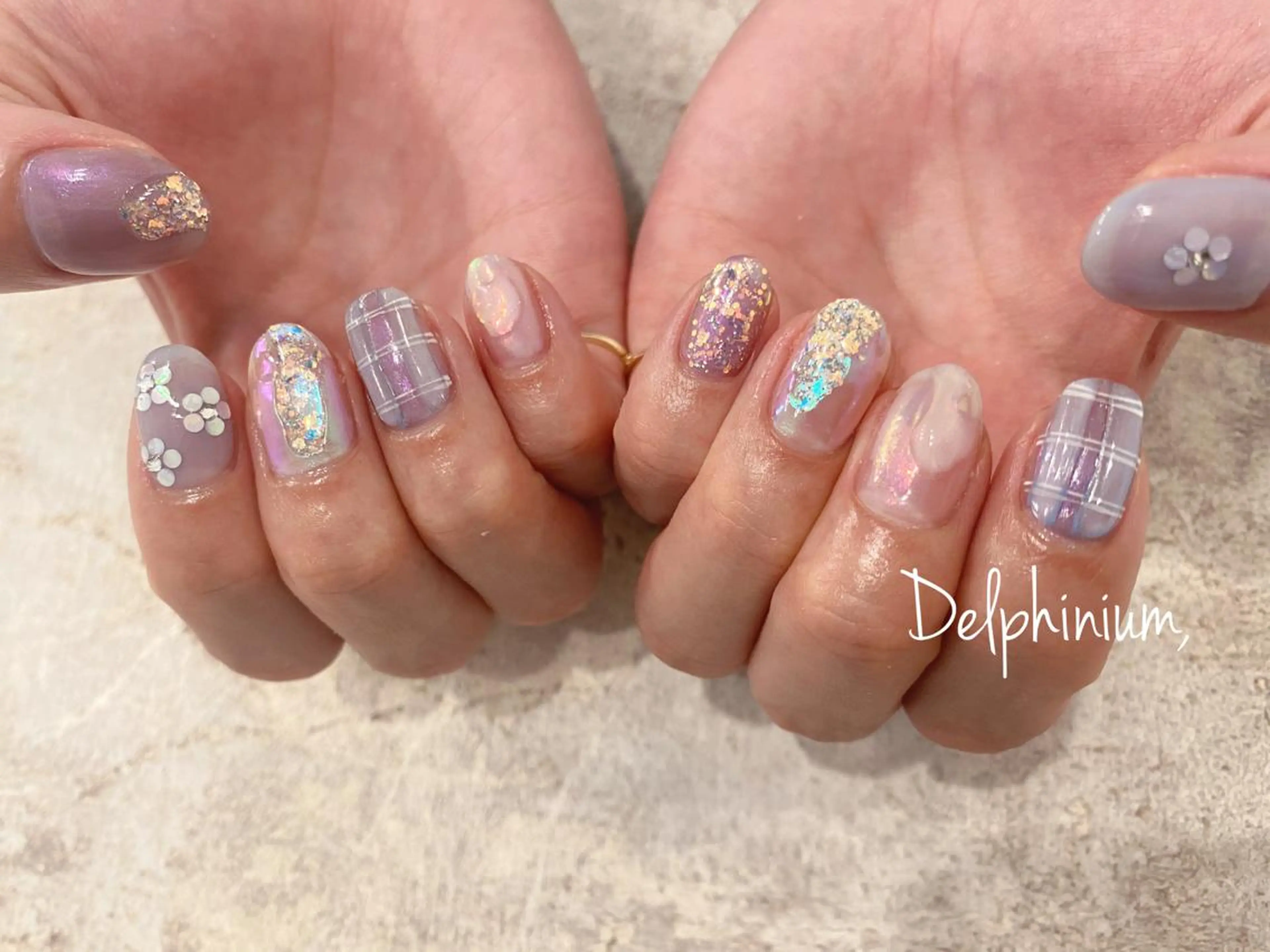 ネイル ブルー 岡本 友恵のネイルデザイン