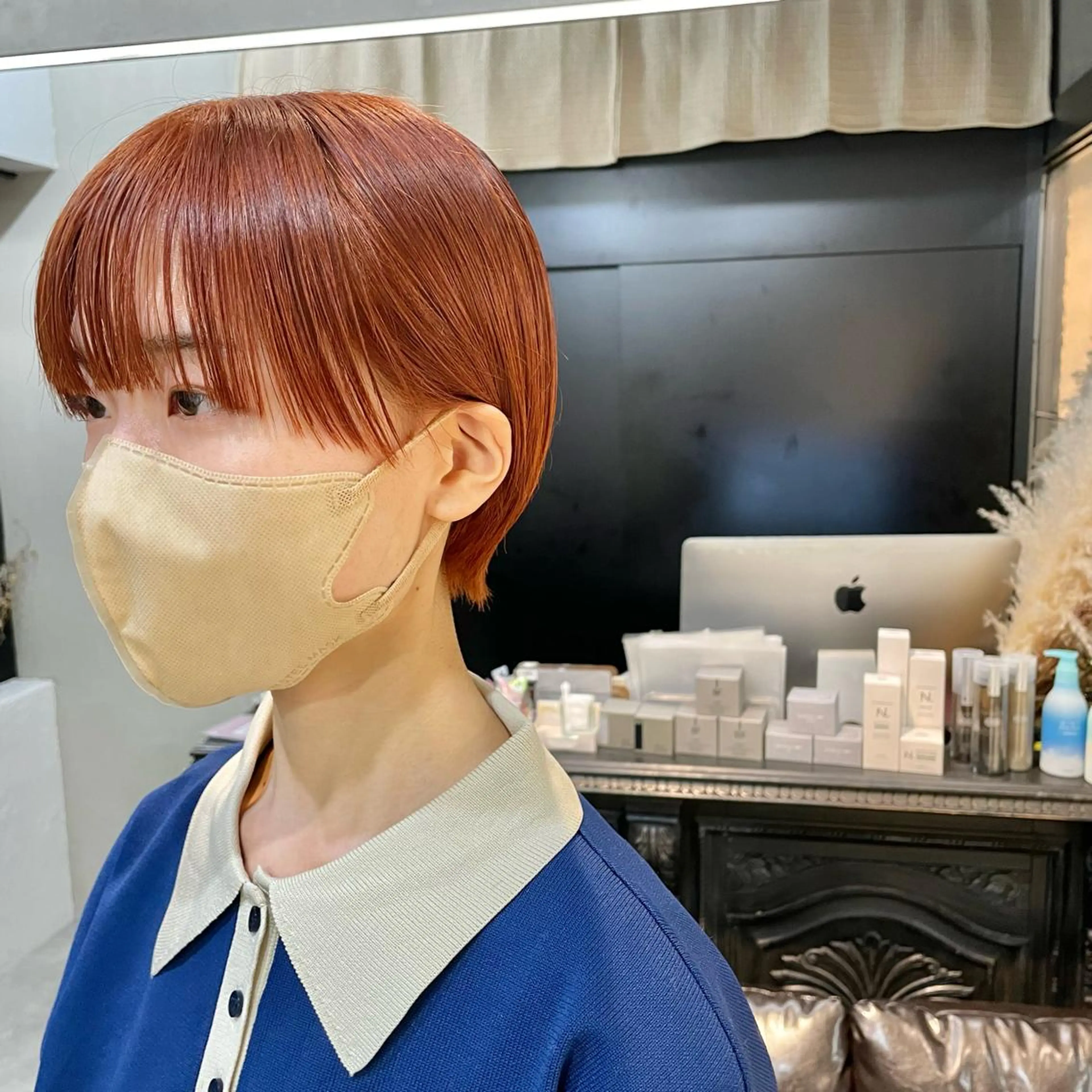 ショート カラー オレンジ カット ヘアカラー トリートメント kvell by urban.所属・ショート・ボブ ・ウルフ✂︎IMAIのヘアスタイル