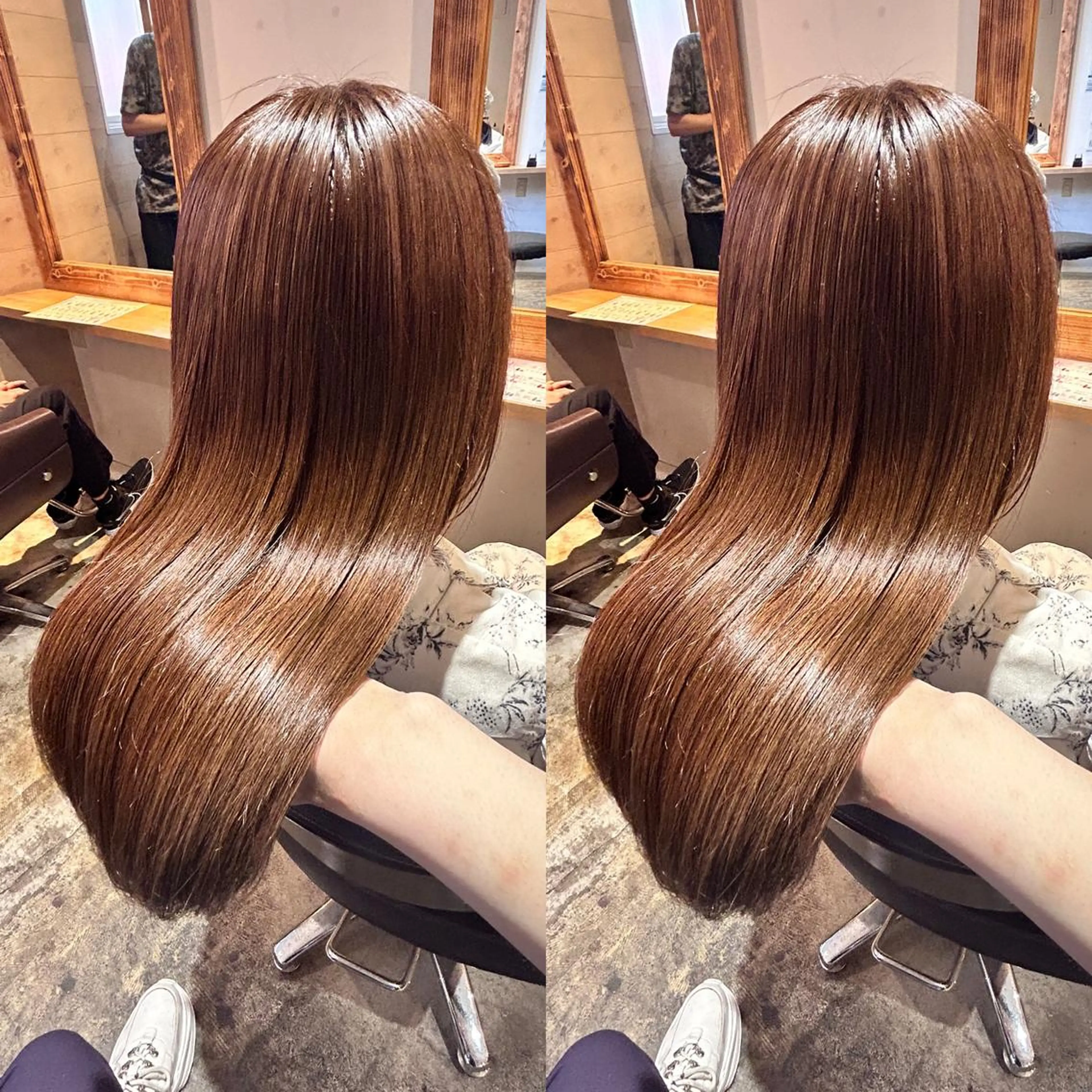 ロング カラー ブリーチ 透明感カラー グレージュ ブリーチなしカラー 髪質改善 ヘアカラー トリートメント 店長✨️韓国ヘア✖️ 髪質改善カラー／純大のヘアスタイル