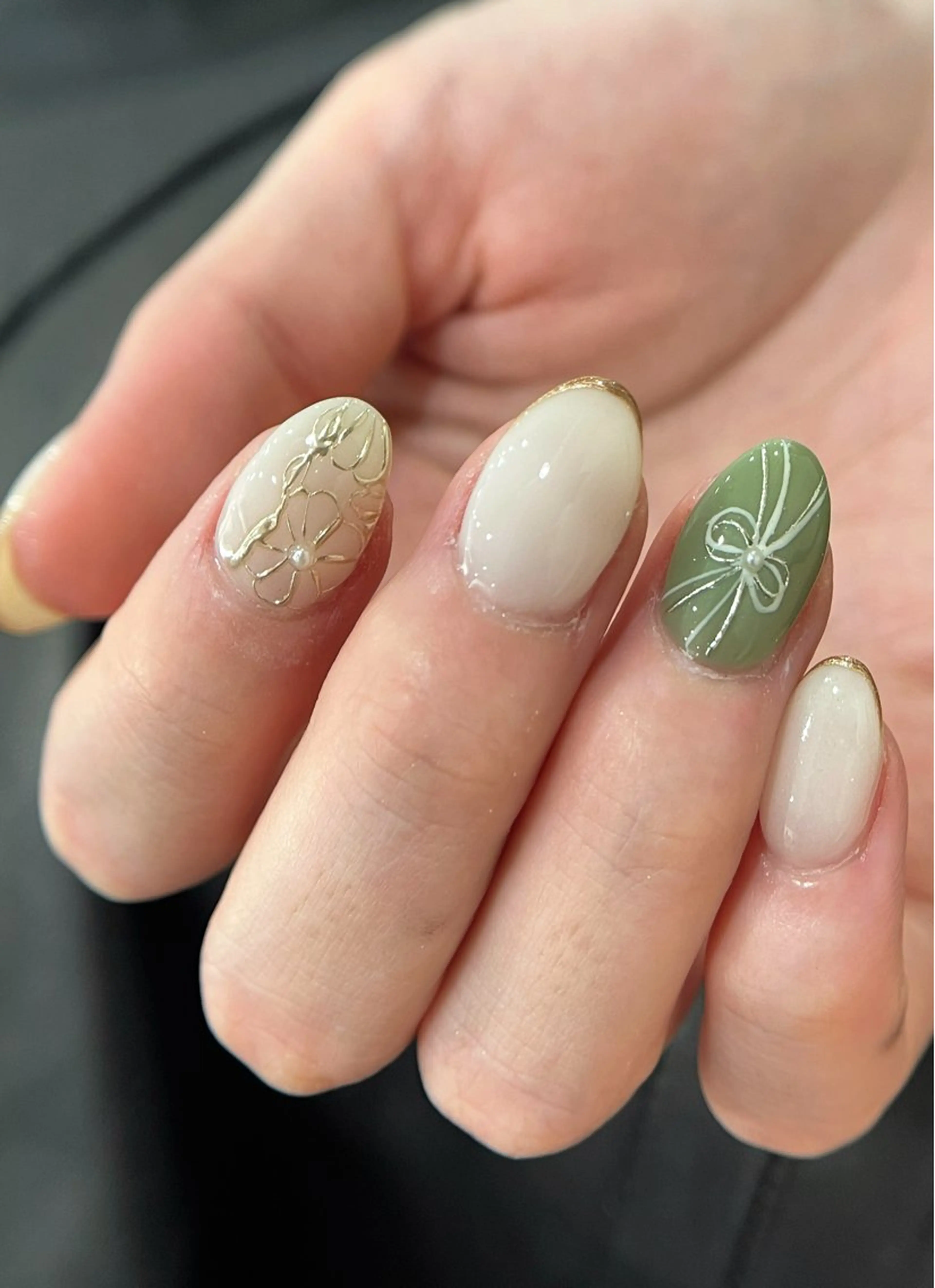 ネイル アートネイル 成人式 長さ出し フレンチネイル ジェルネイル ハンドネイル Rin Rinのネイルデザイン