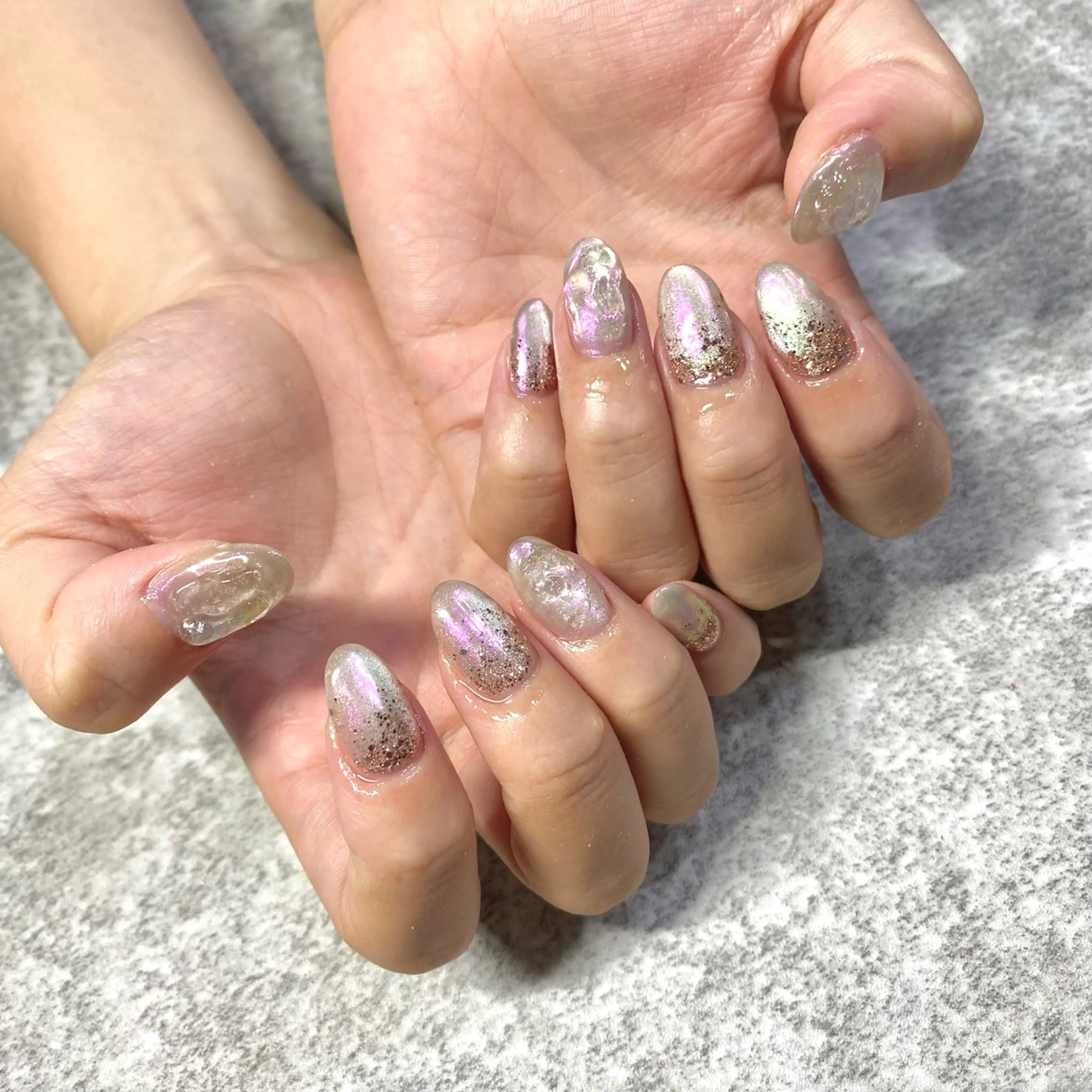 ネイル 氷ネイル・うるうるネイル マグネットネイル ハンドネイル ★Rinail... .のネイルデザイン