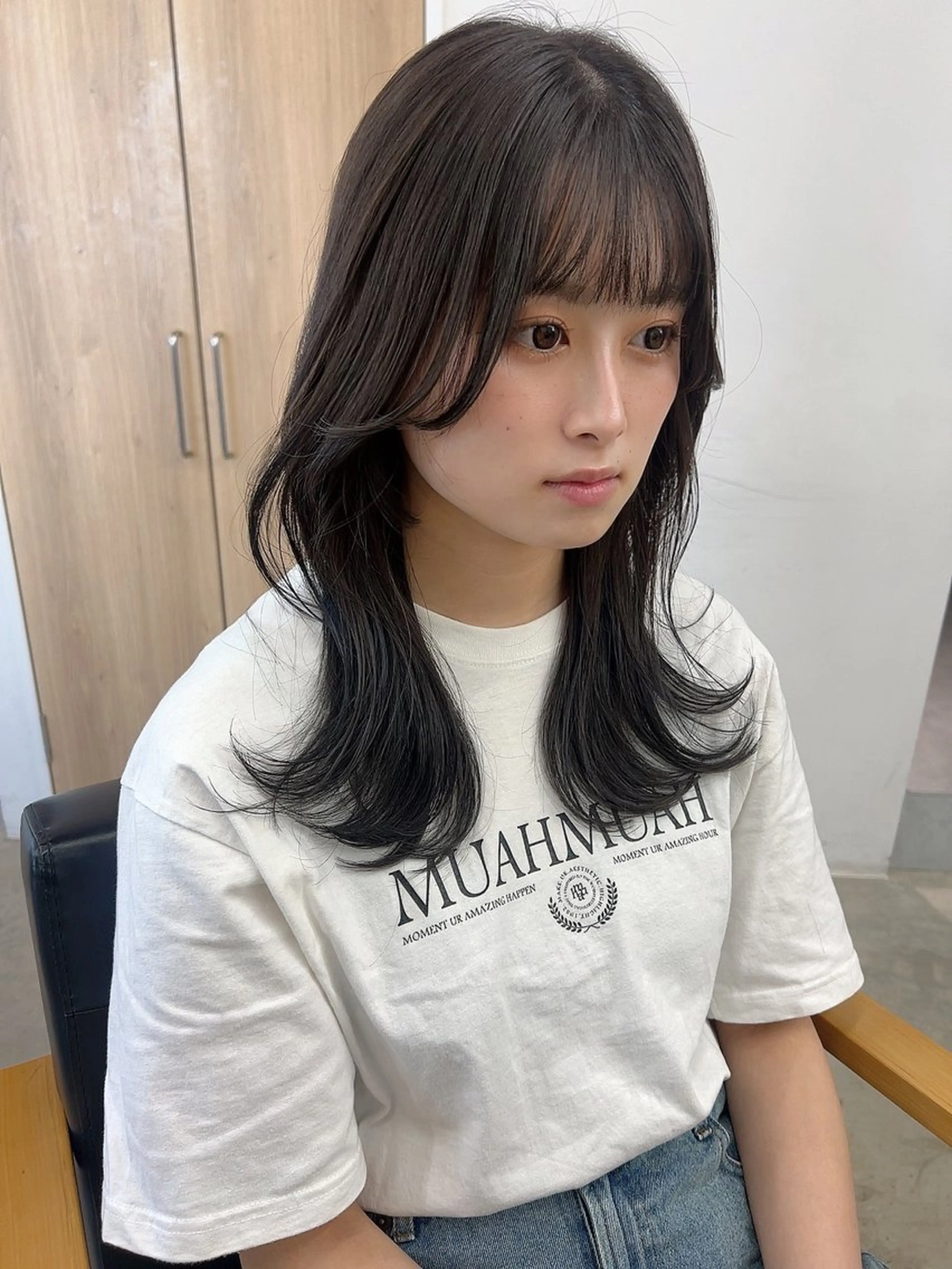 セミロング くびれヘア レイヤーカット カット ヘアカラー トリートメント vince. moekoのヘアスタイル