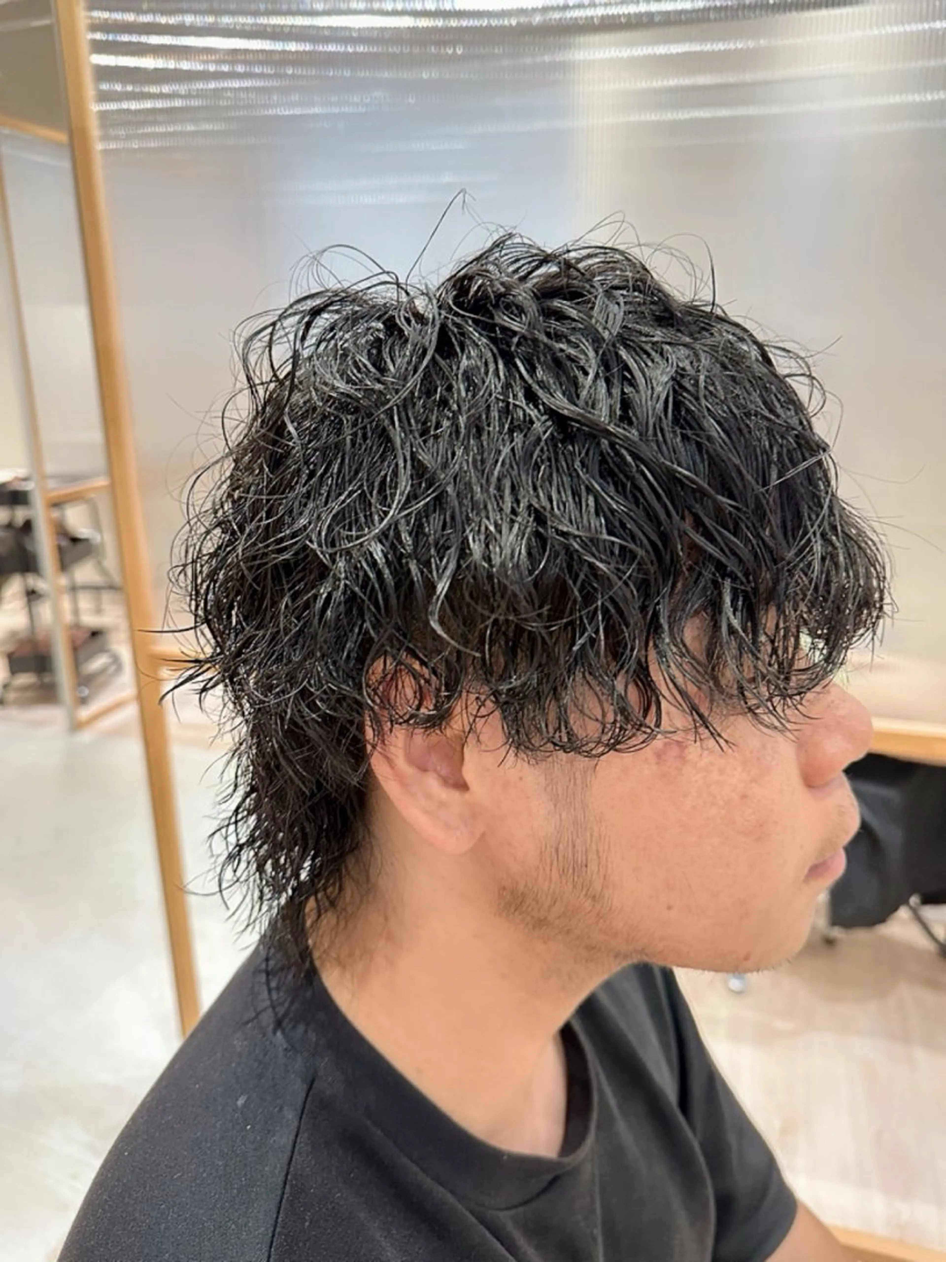 パーマ メンズ カット パーマ シムラ カイゲンのヘアスタイル