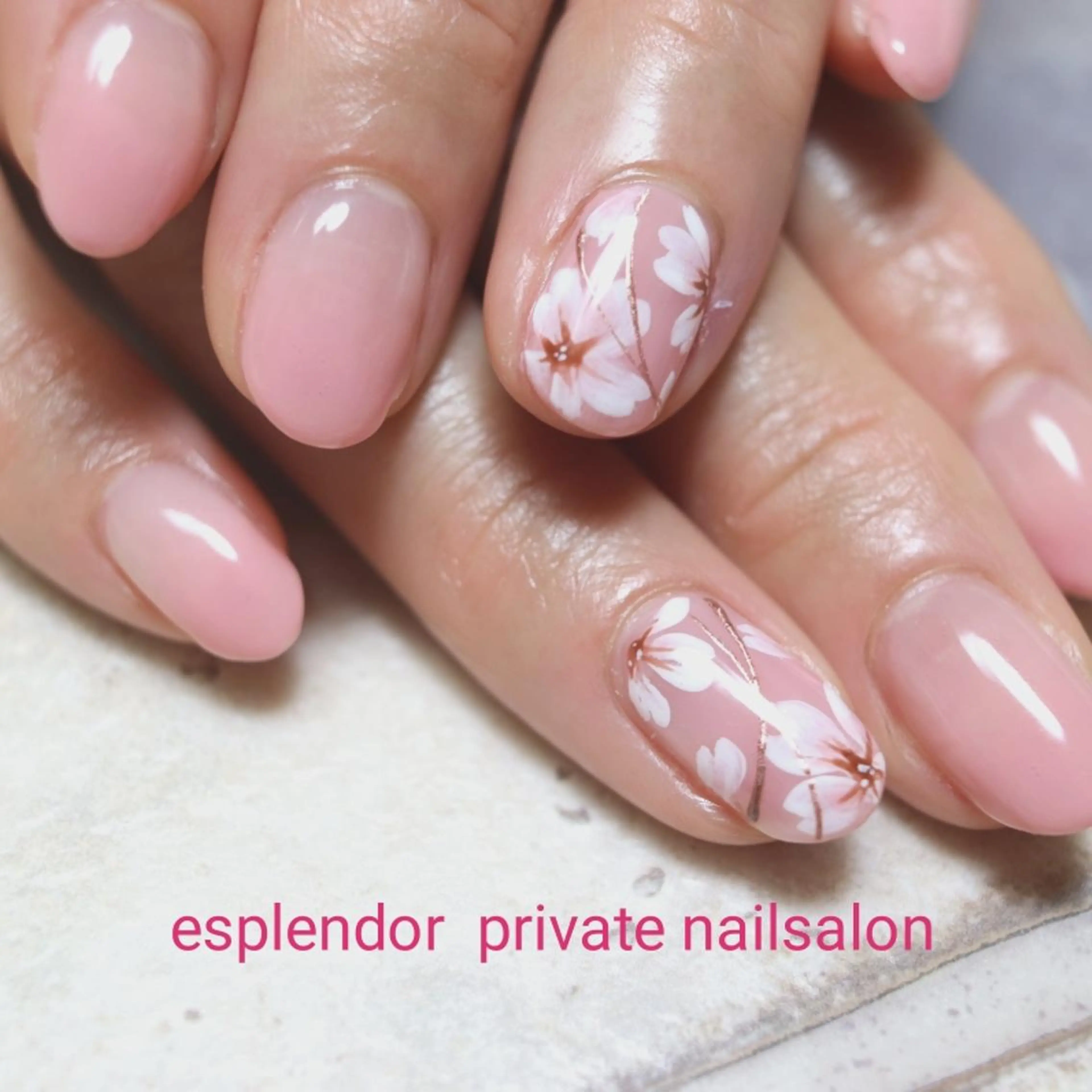 ネイル アートネイル 桜ネイル esplendor  エスプレンドル所属・esplendor  エスプレンドルのネイルデザイン