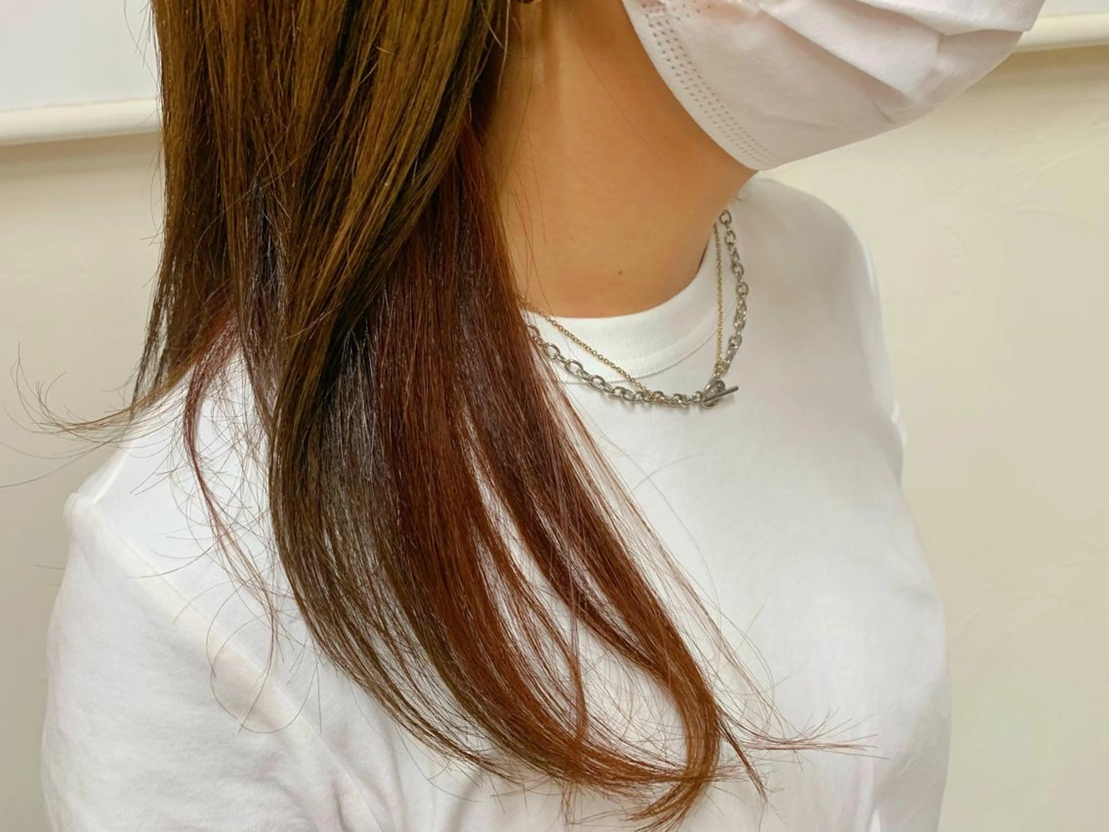 セミロング カラー ブリーチ ブリーチなしカラー オレンジ hair  circus所属・三好 羽美のヘアスタイル