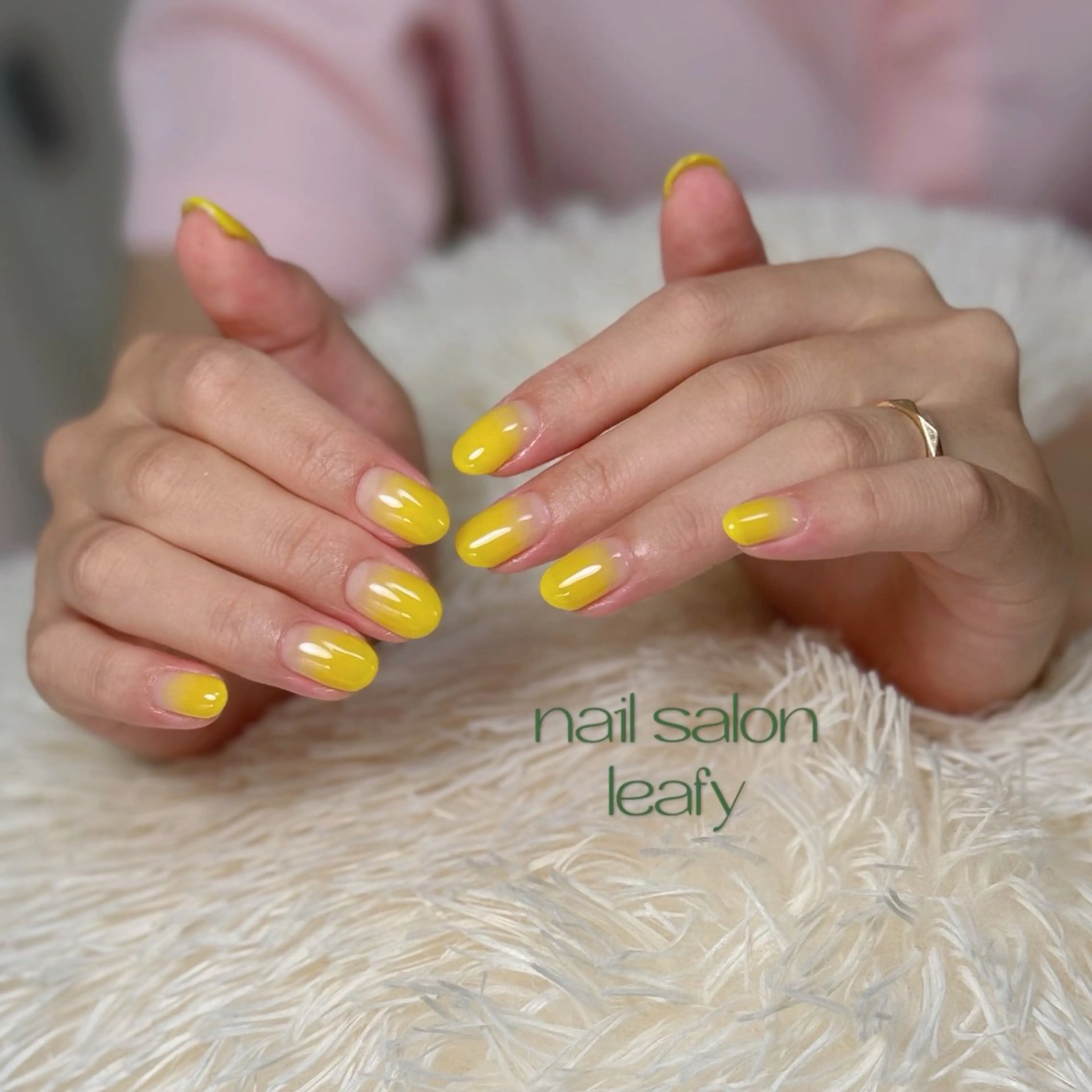 ネイル 黄色 ネイルサロン leafyのネイルデザイン