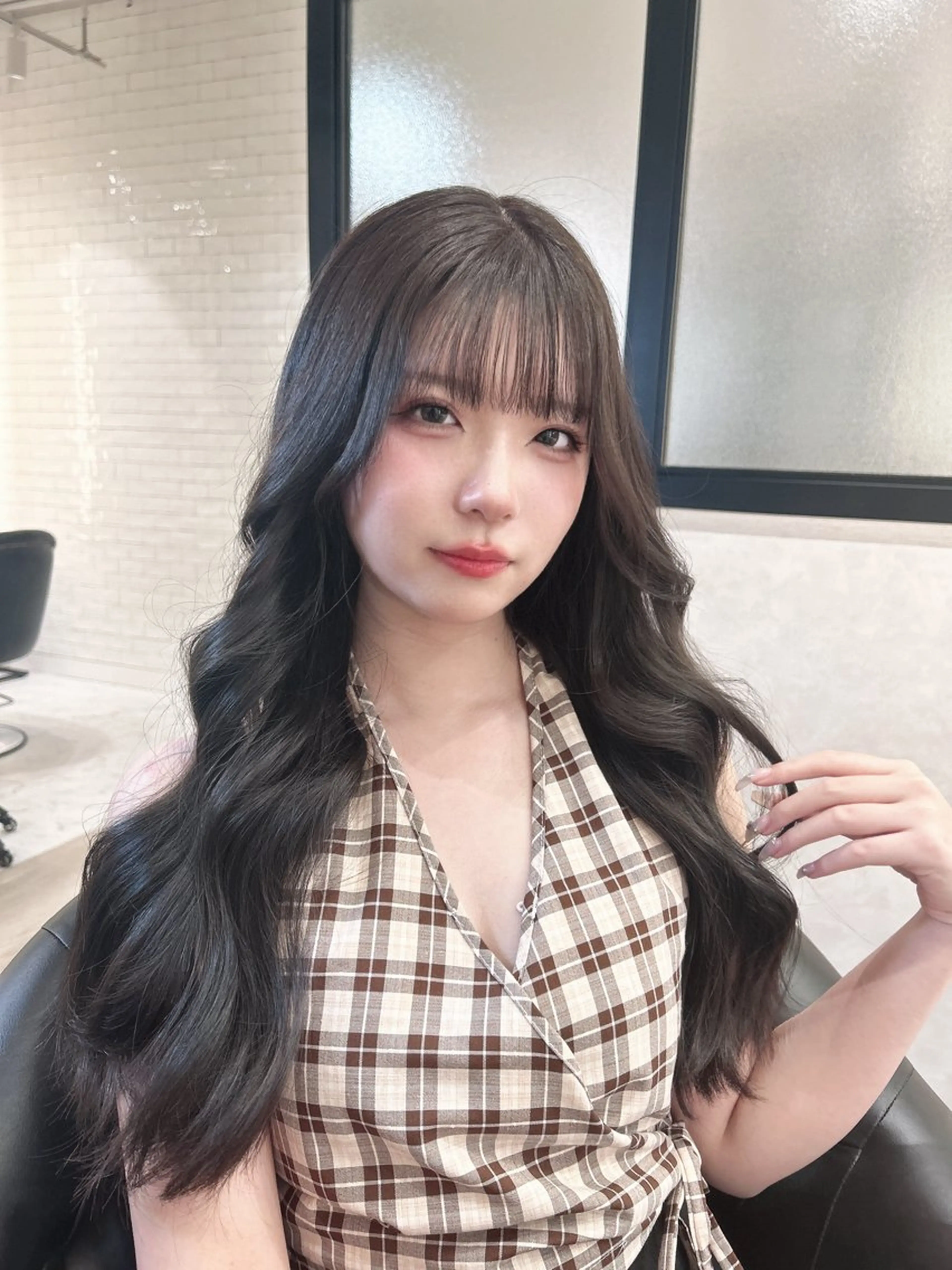 ロング カラー カット ヘアカラー トリートメント &chaLme   心斎橋所属・emi/髪質改善/ 韓国風/艶カラーのヘアスタイル