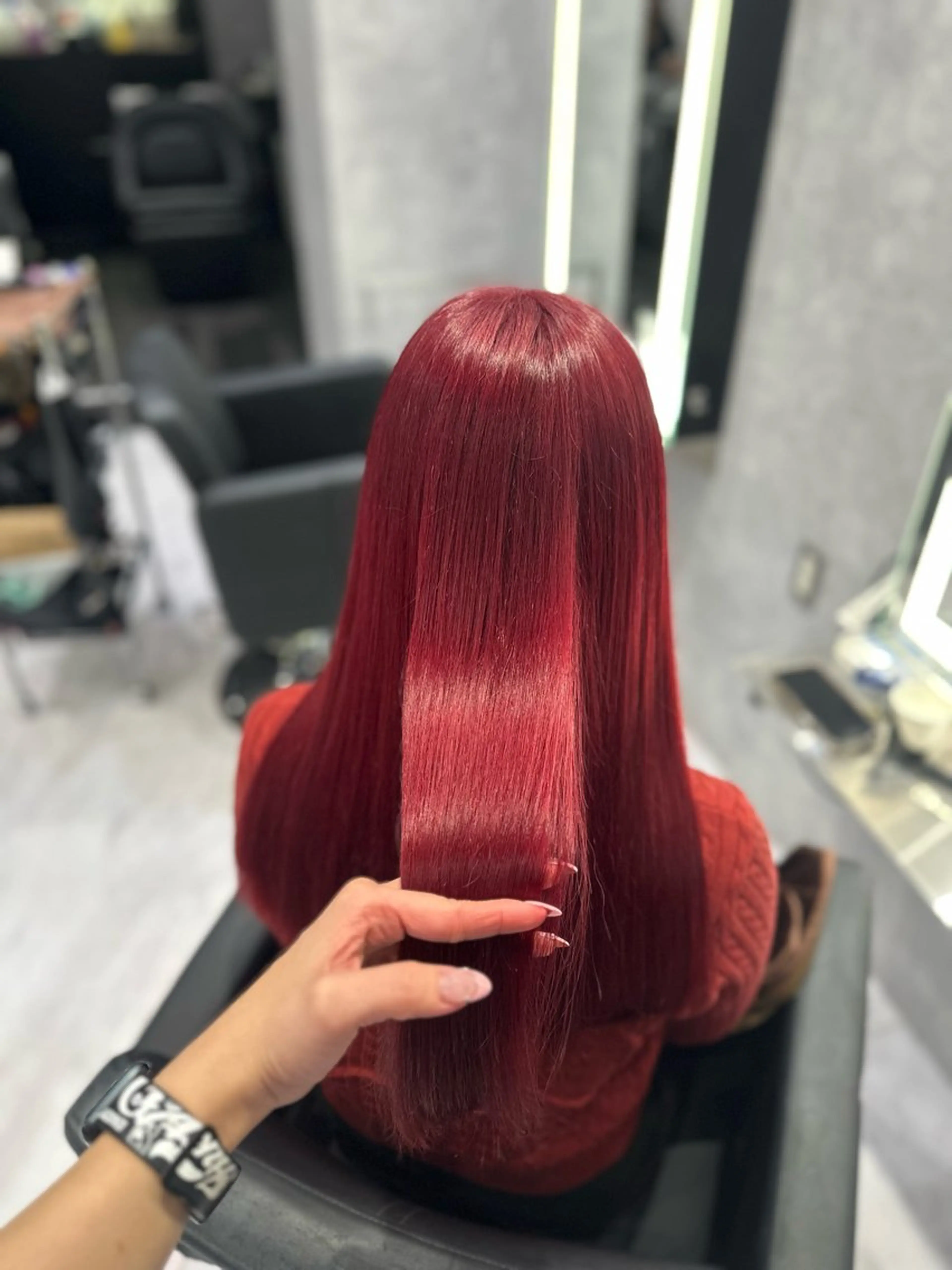 ロング カラー レッドカラー ヘアカラー トリートメント CS made by SHACHU 栄所属・中村 さきのヘアスタイル