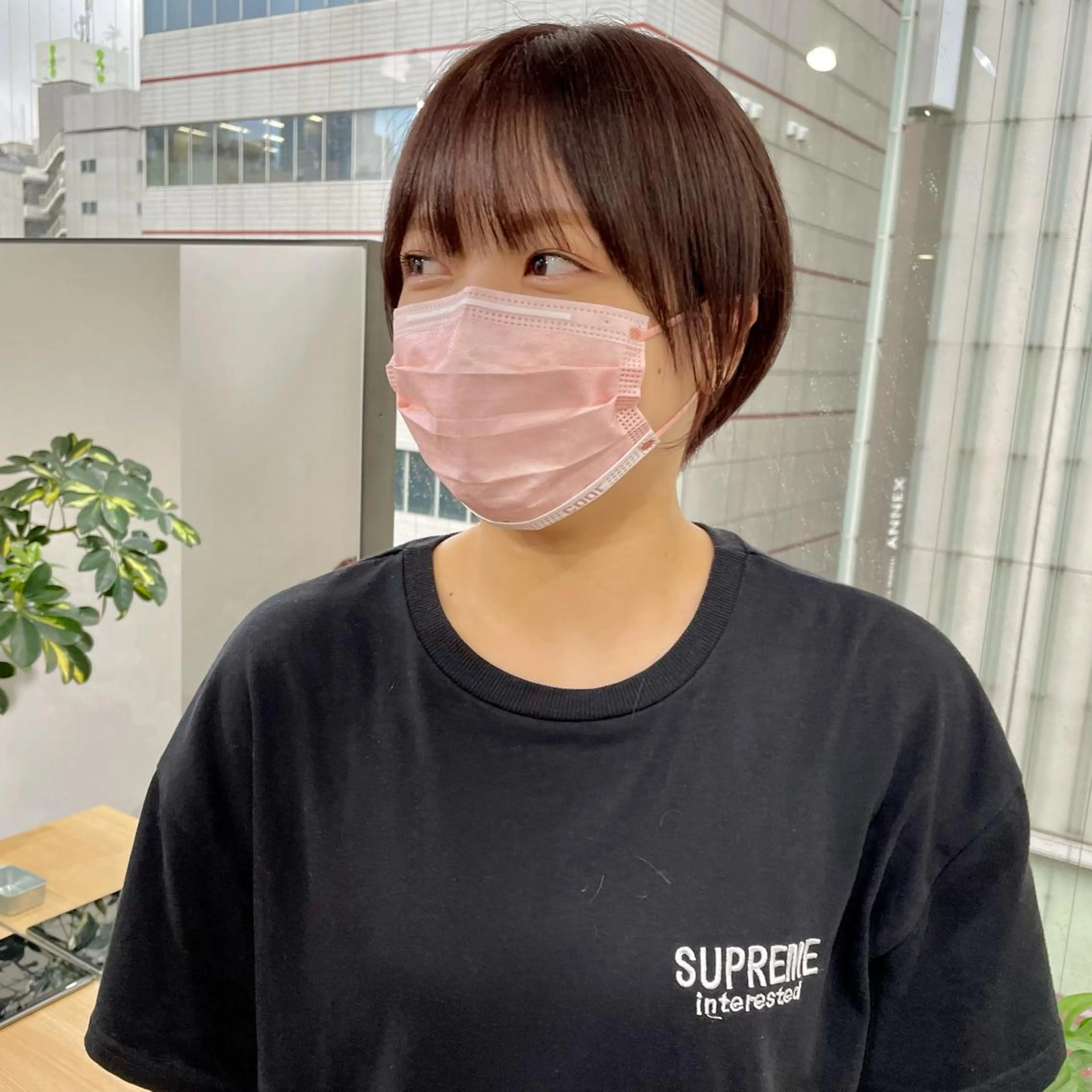 ショート カラー ベージュカラー ピンクカラー ピンクベージュ ショートヘア パーマ＊ 顔まわり似合わせのヘアスタイル