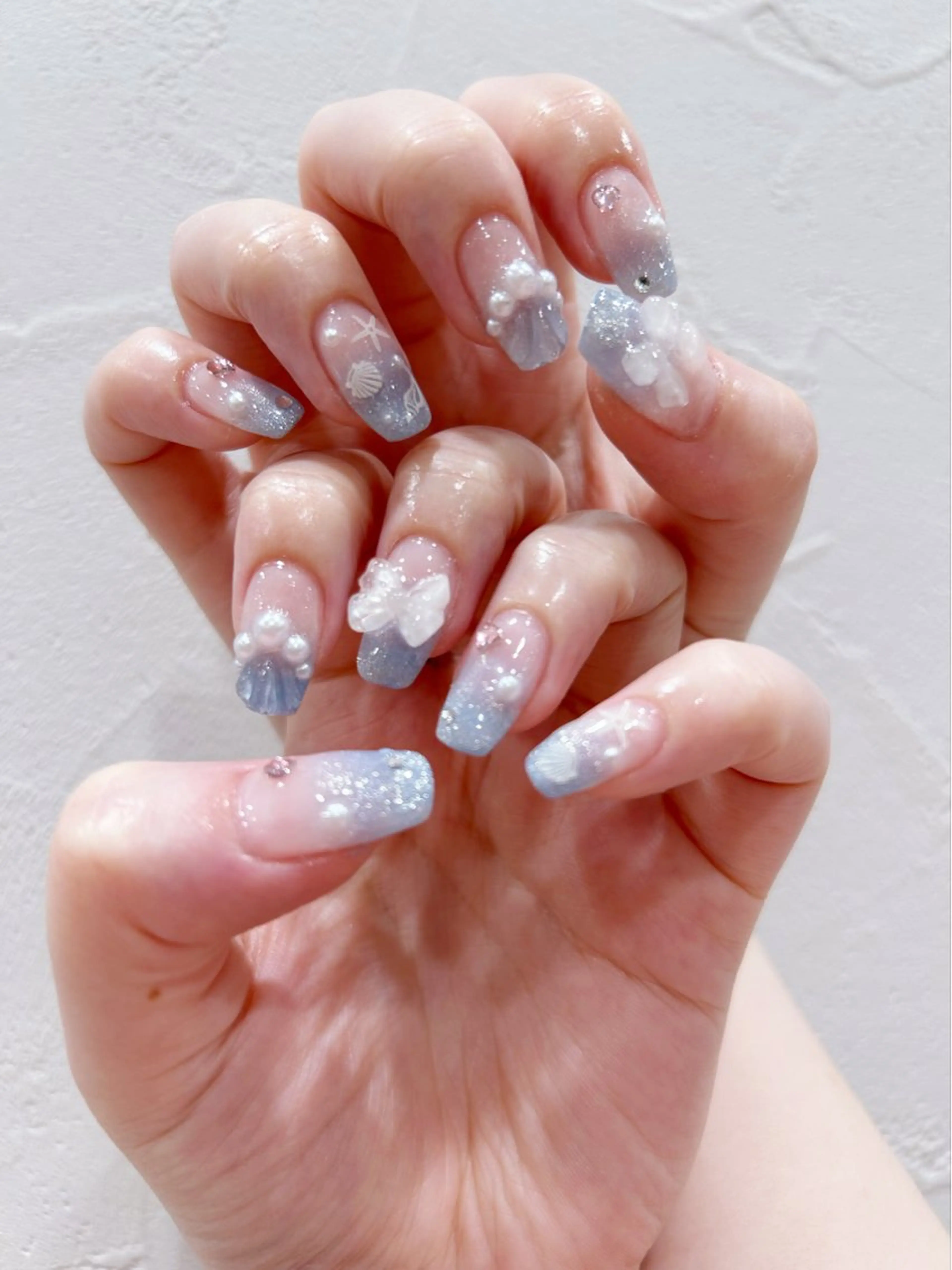 ネイル 夏ネイル ハンドネイル 佐藤 まりえのネイルデザイン