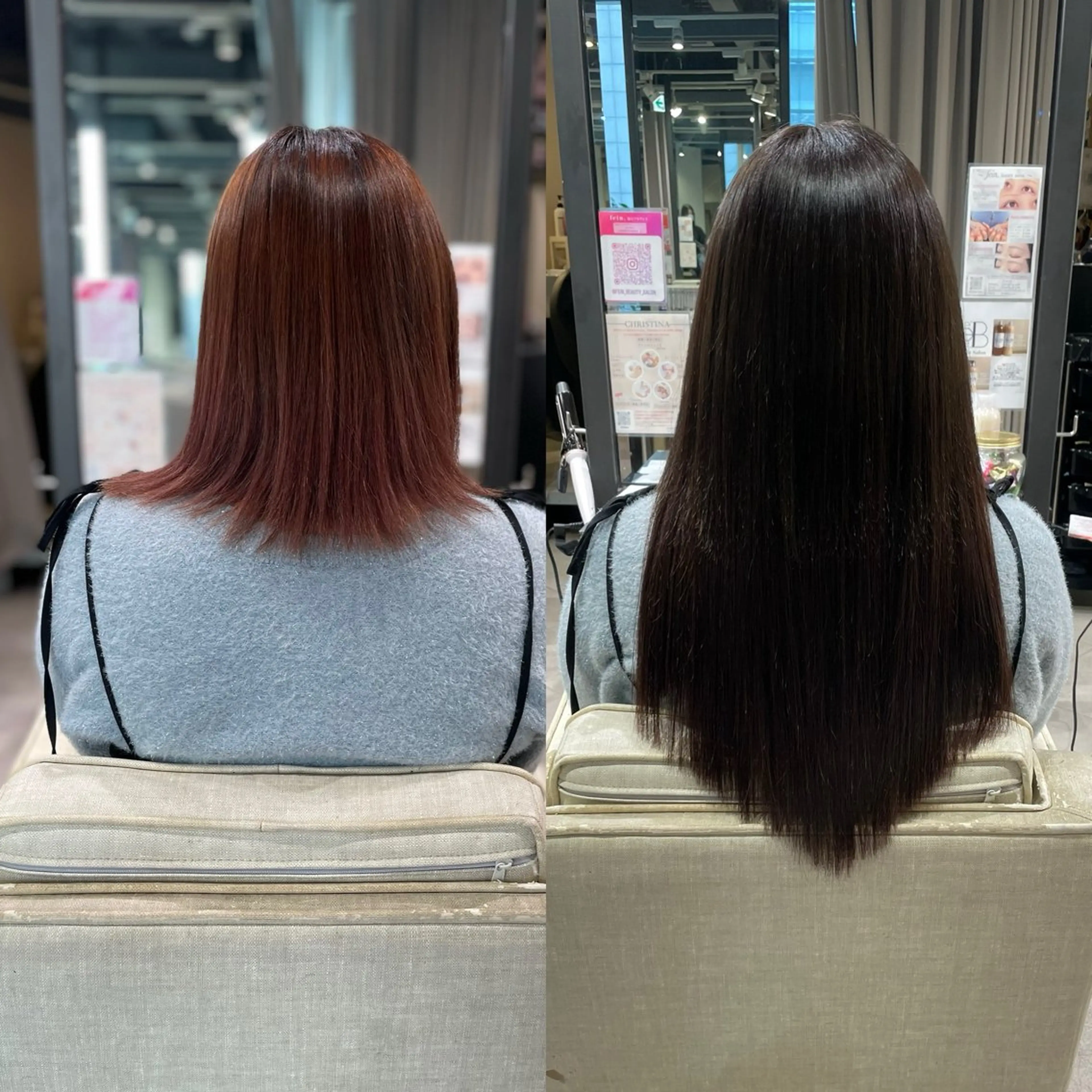 セミロング カラー シールエクステ エクステ 🦋美髪／エクステ 🦋アベイクミのヘアスタイル