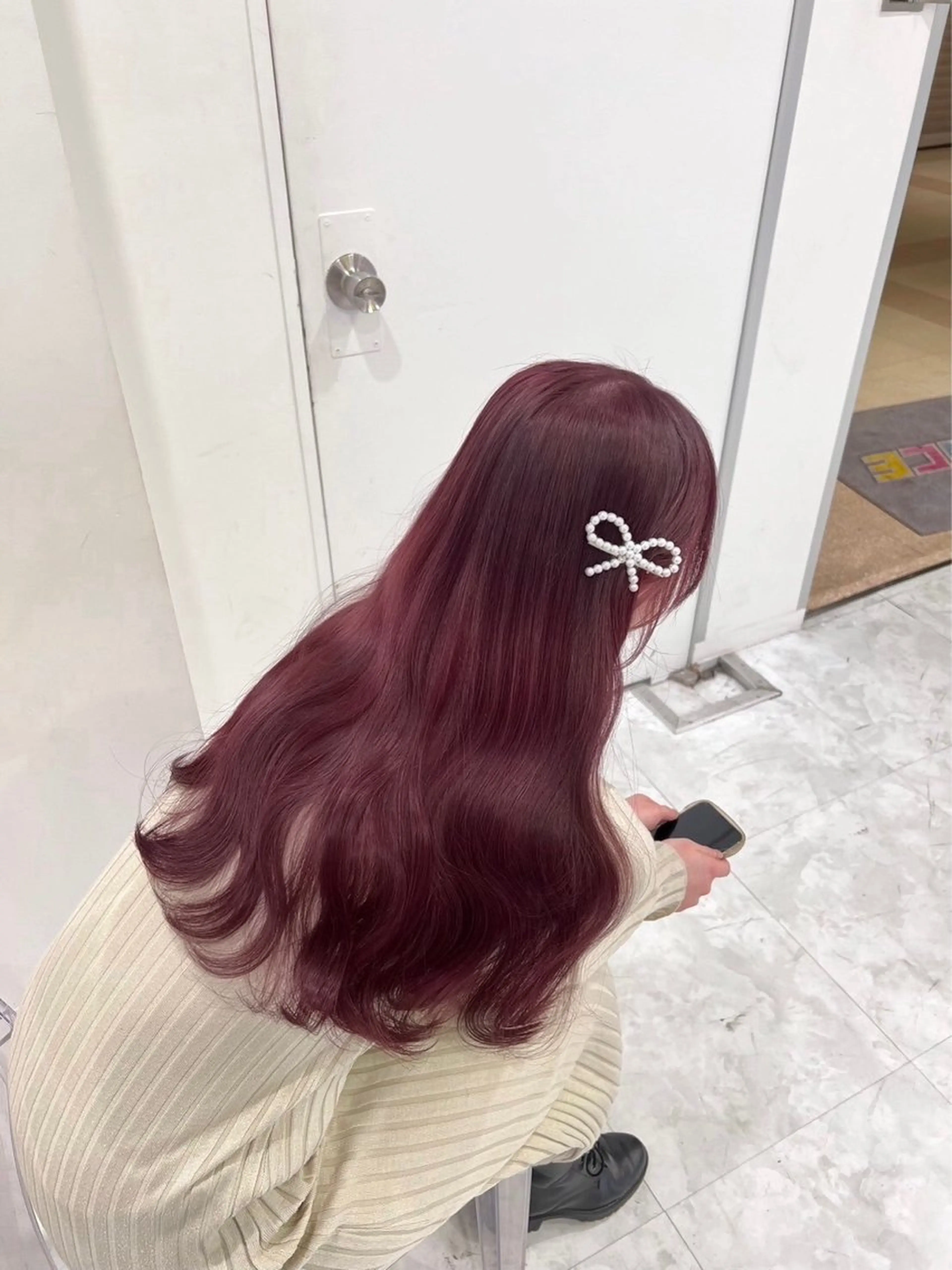 ロング カラー ヘアアレンジ レッドカラー 韓国風ヘア 💎韓国/ レイヤー カット/ 暖色🫧のヘアスタイル