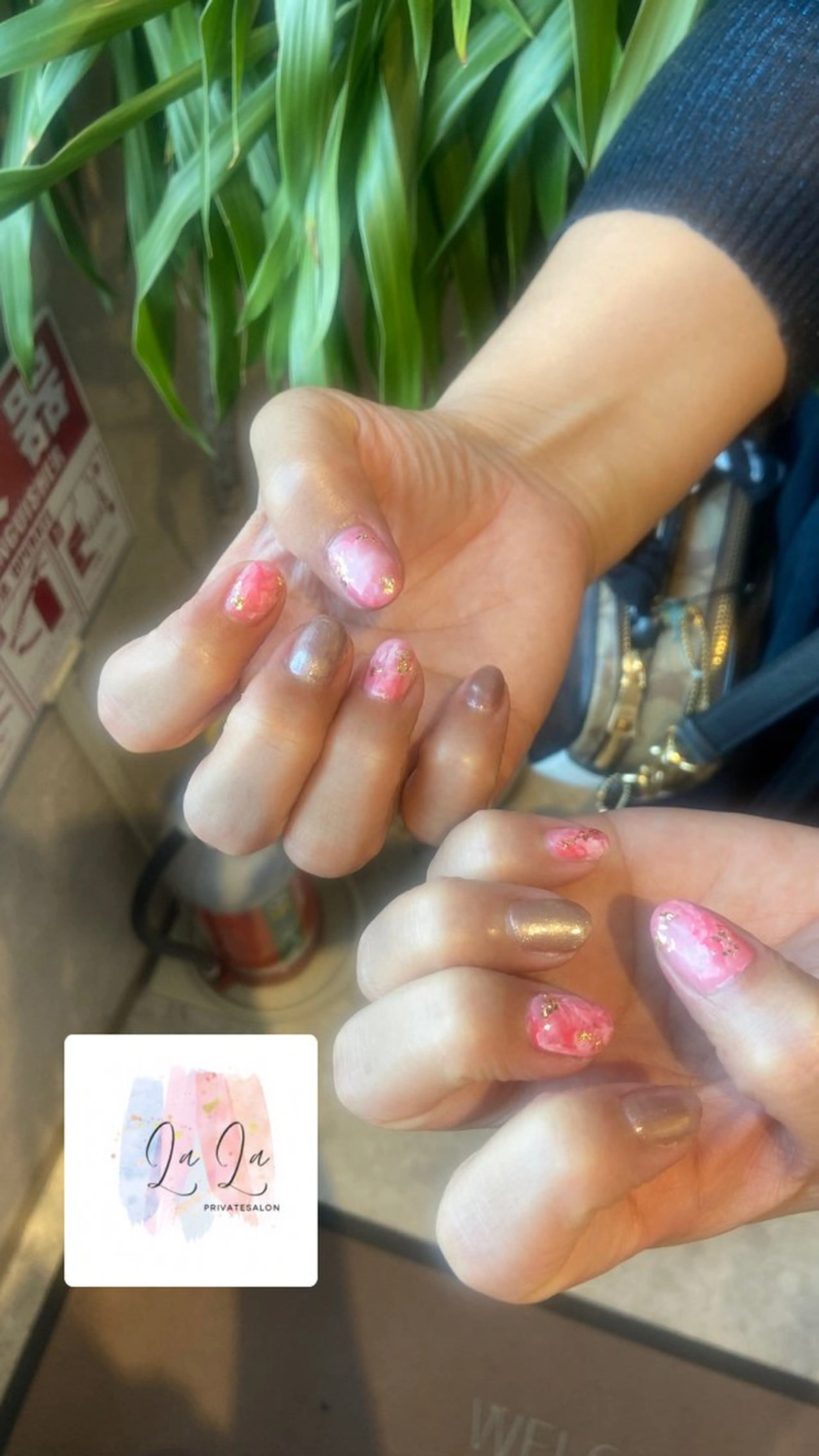 ネイル 大理石ネイル(マーブル) オレンジ 赤色 あ いのその他イメージ