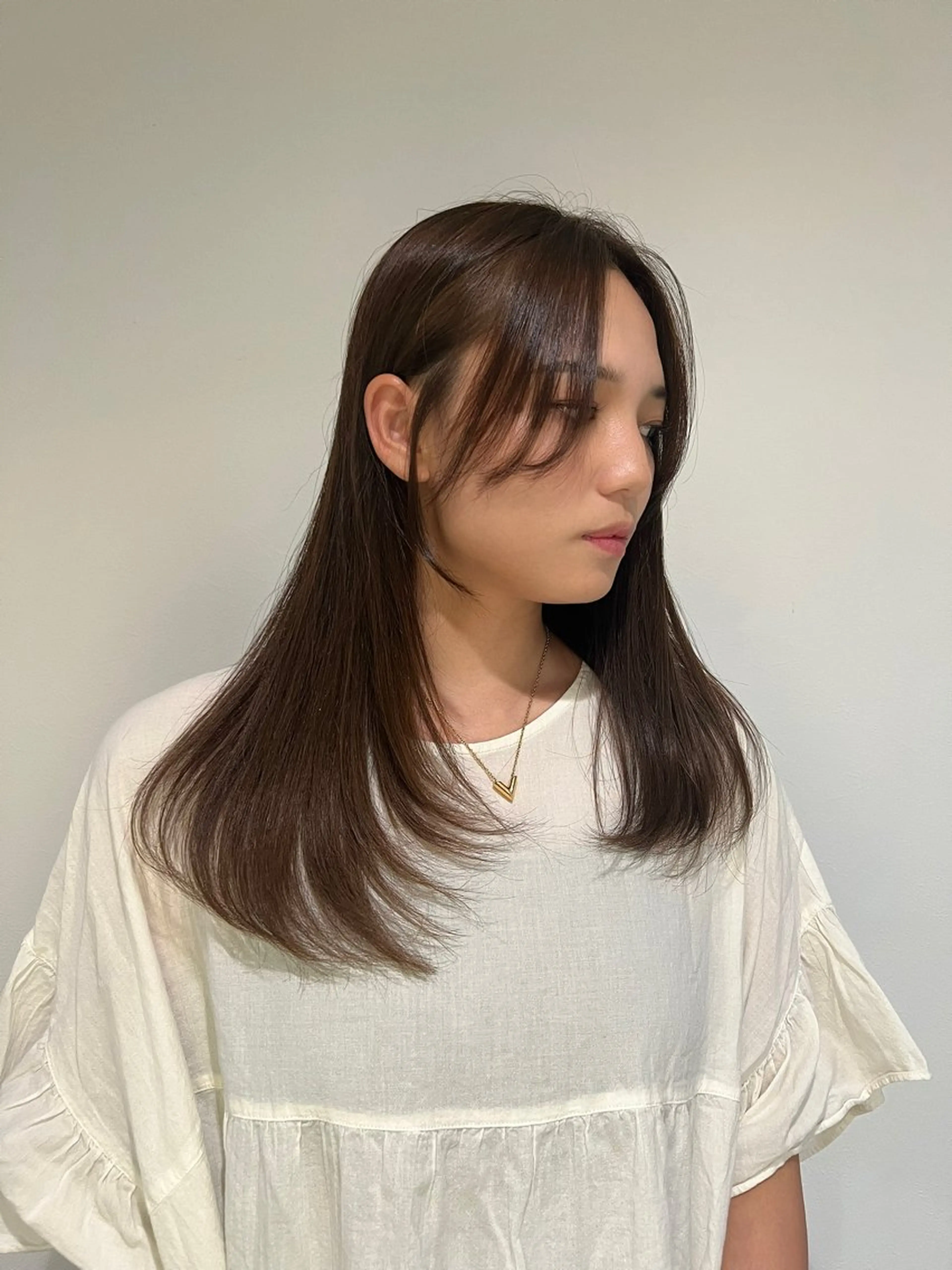 セミロング 髪質改善 縮毛矯正 トリートメント 酸性ストレート カット ヘアカラー トリートメント 艶髪/髪質改善 【熊野隼人】のヘアスタイル