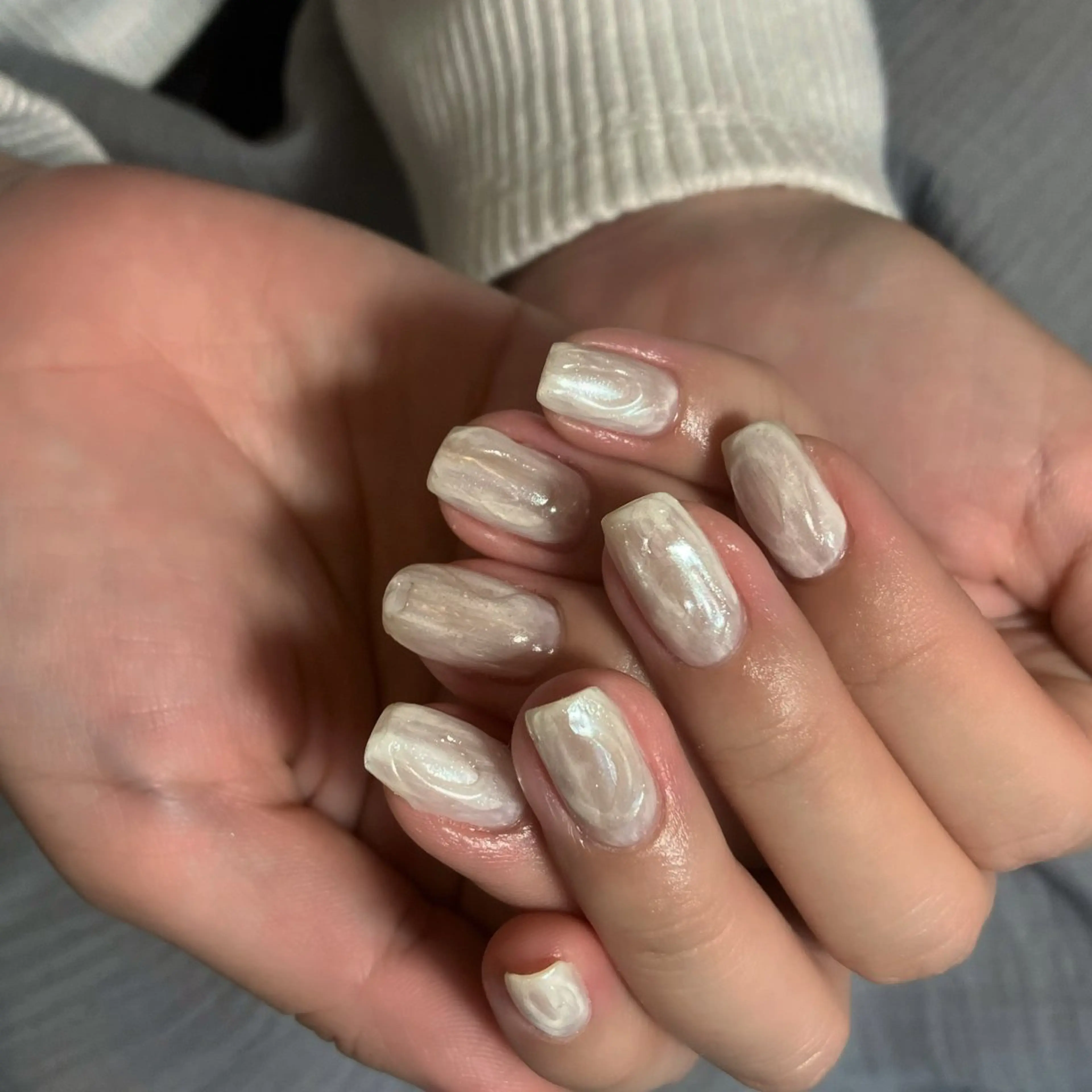 ネイル ニュアンスネイル ホワイト ハンドネイル Nail salon Roovely 代官山店【ネイルサロンルブリー】所属・roovely Rumi／ニュアンスのネイルデザイン