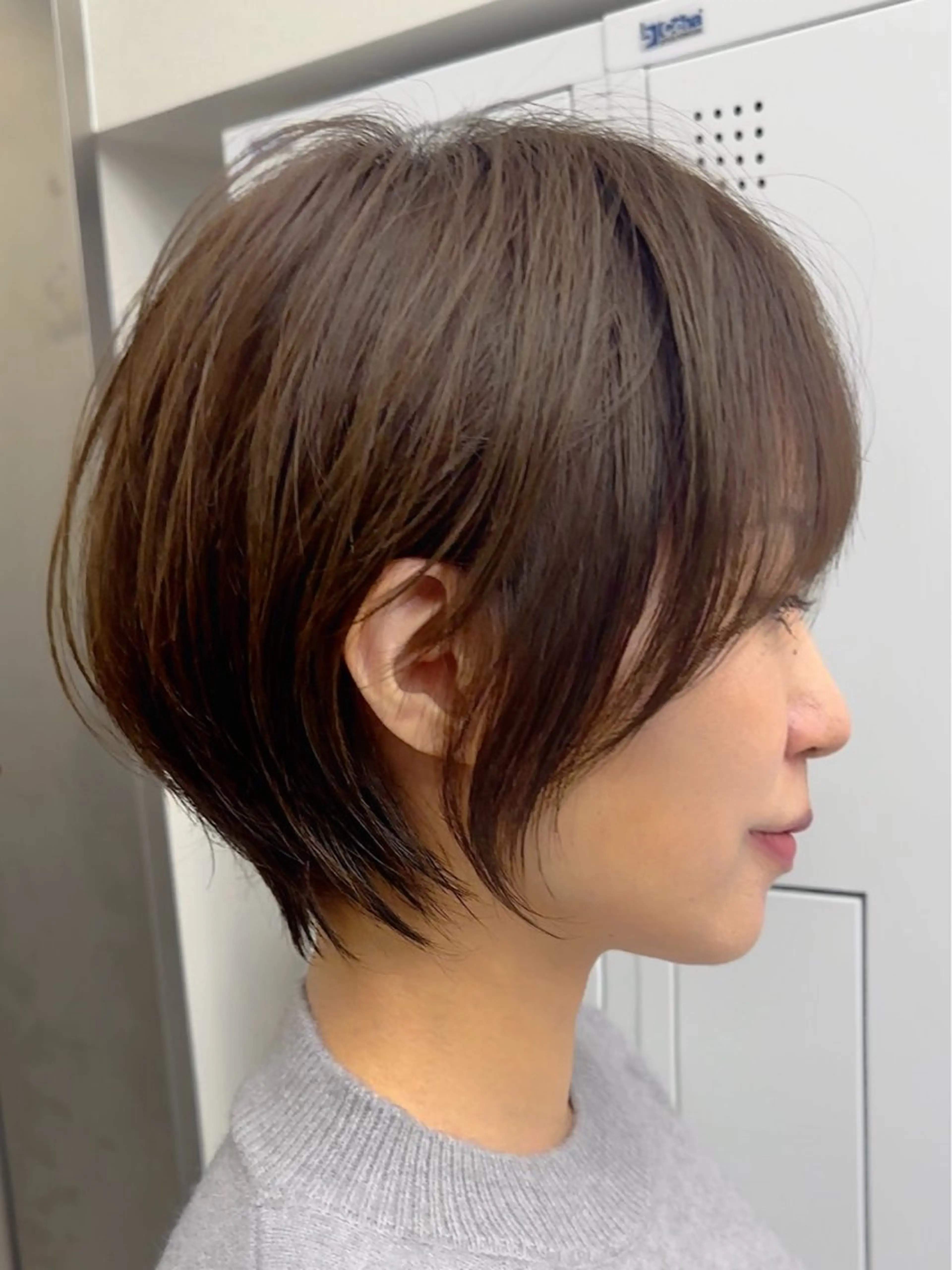 ショート 縮毛矯正 名古屋／ブリーチ無し カラー／小顔カットのヘアスタイル