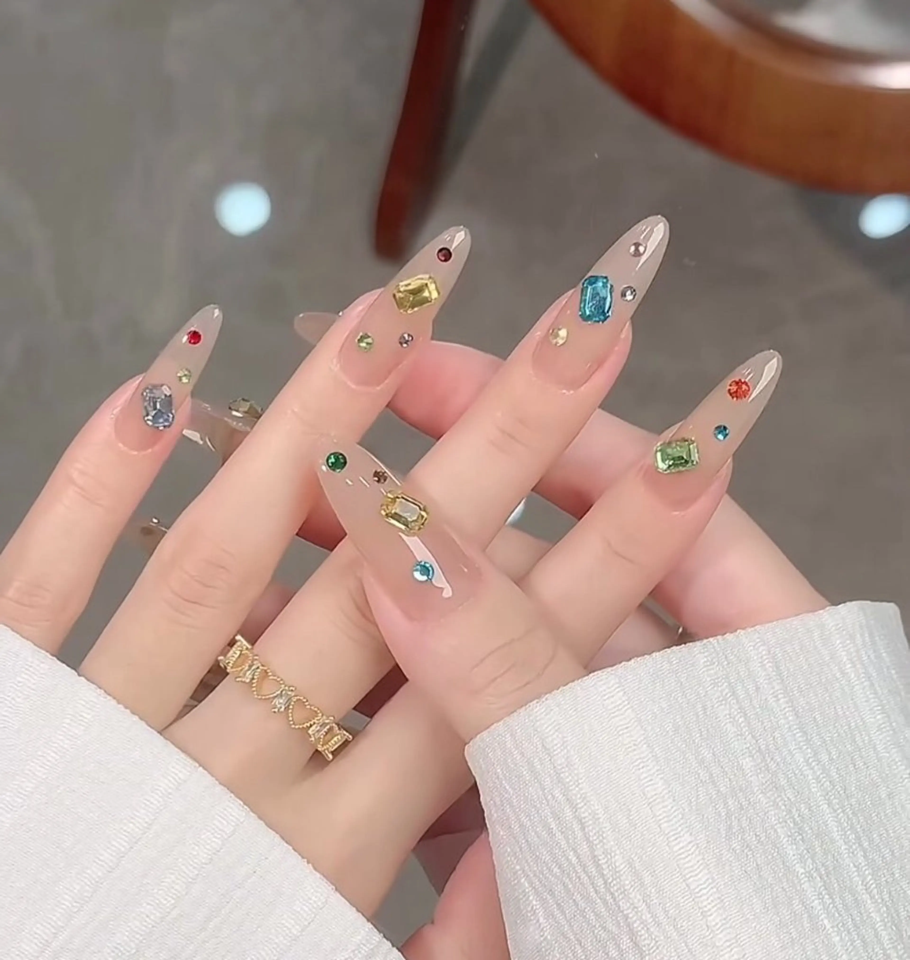 ネイル オーロラネイル フットネイル ジェルネイル ハート 韓国ネイル ハンドネイル 大門浜松町 ネイルのネイルデザイン