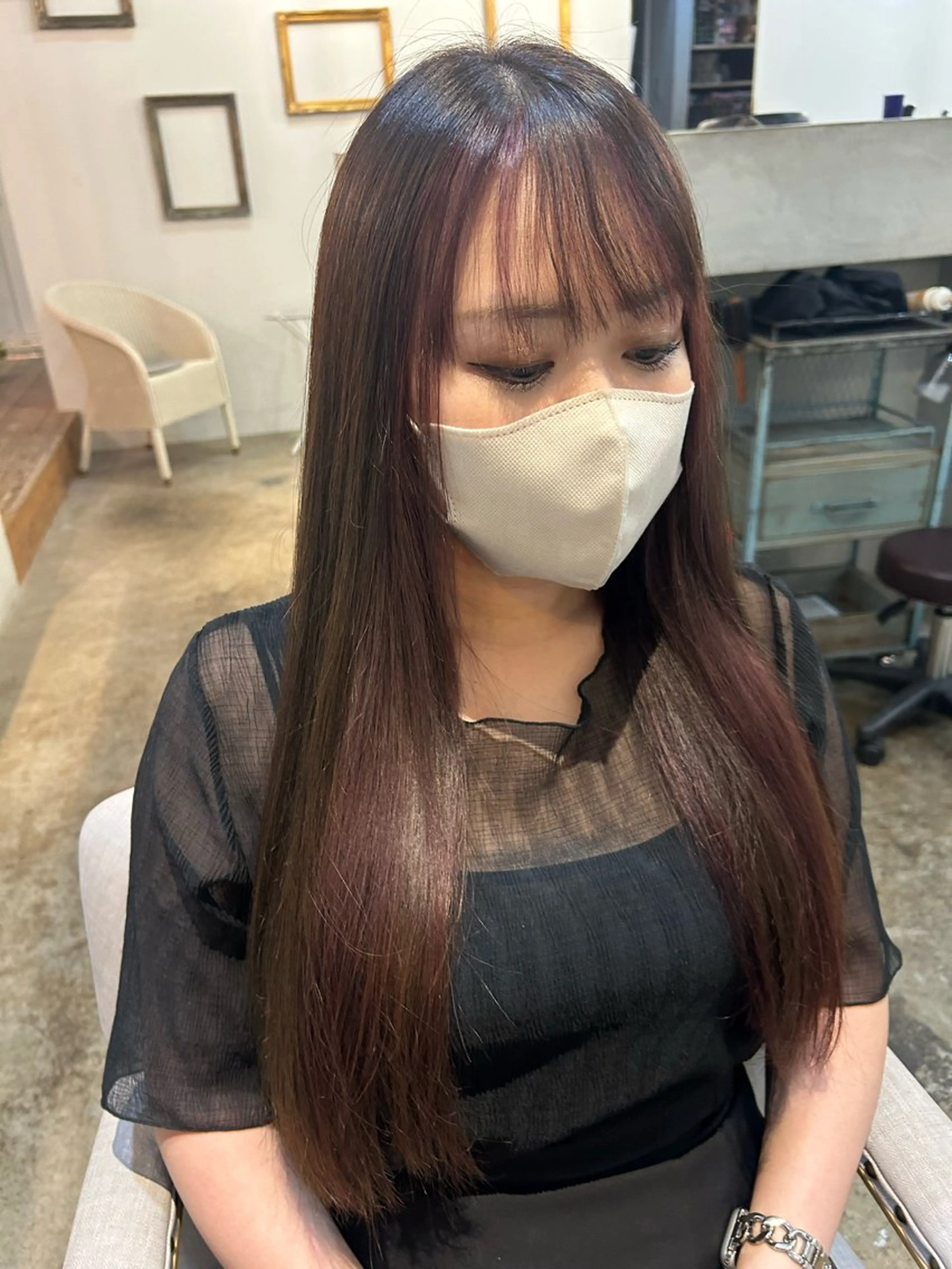 ロング カラー スギ リンカのヘアスタイル