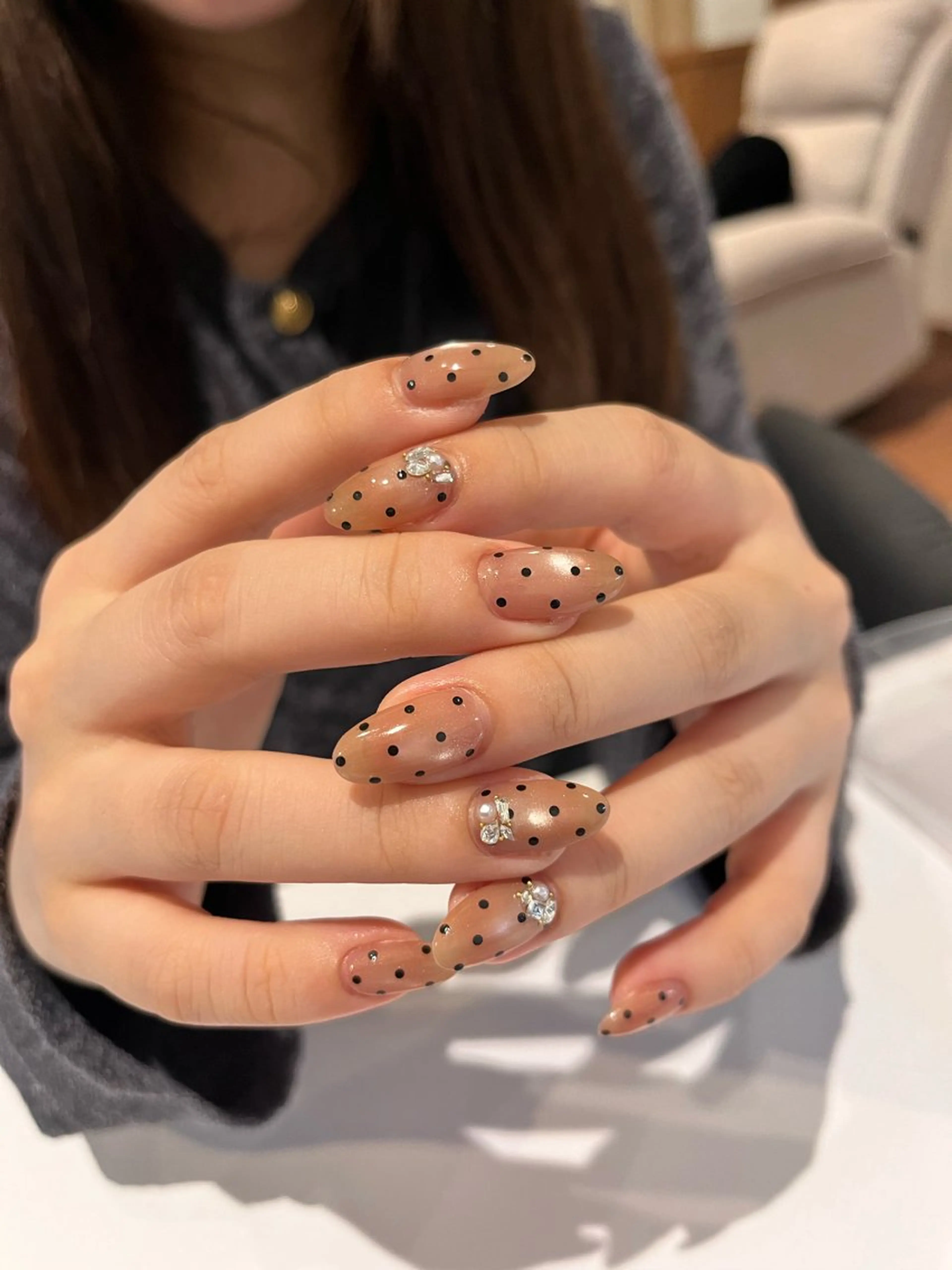 ネイル ブラウン マグネットネイル ハンドネイル ballie／小野原 なつみのネイルデザイン