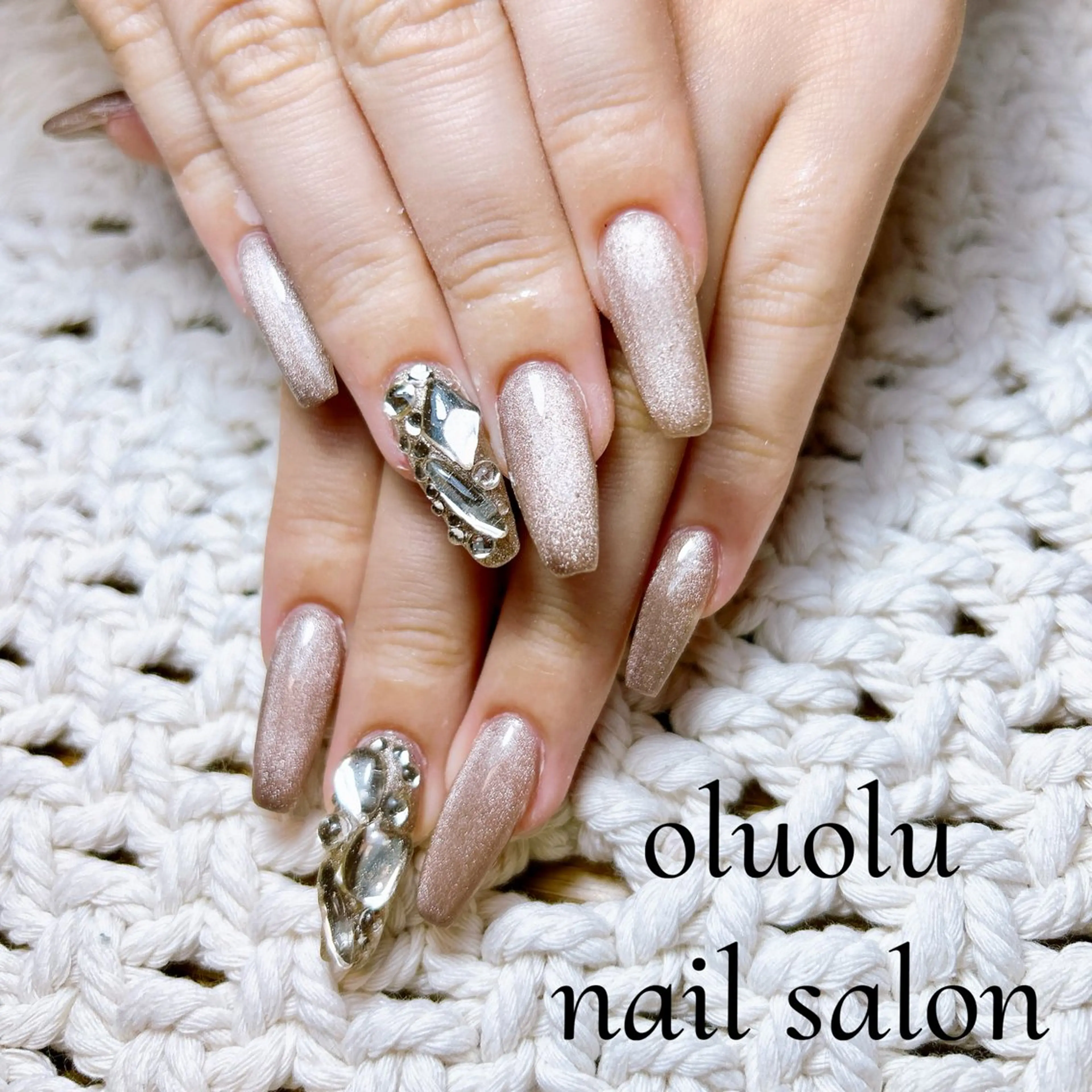 ネイル ジェルネイル マグネットネイル パラジェル スカルプネイル oluolu nailsalonのネイルデザイン