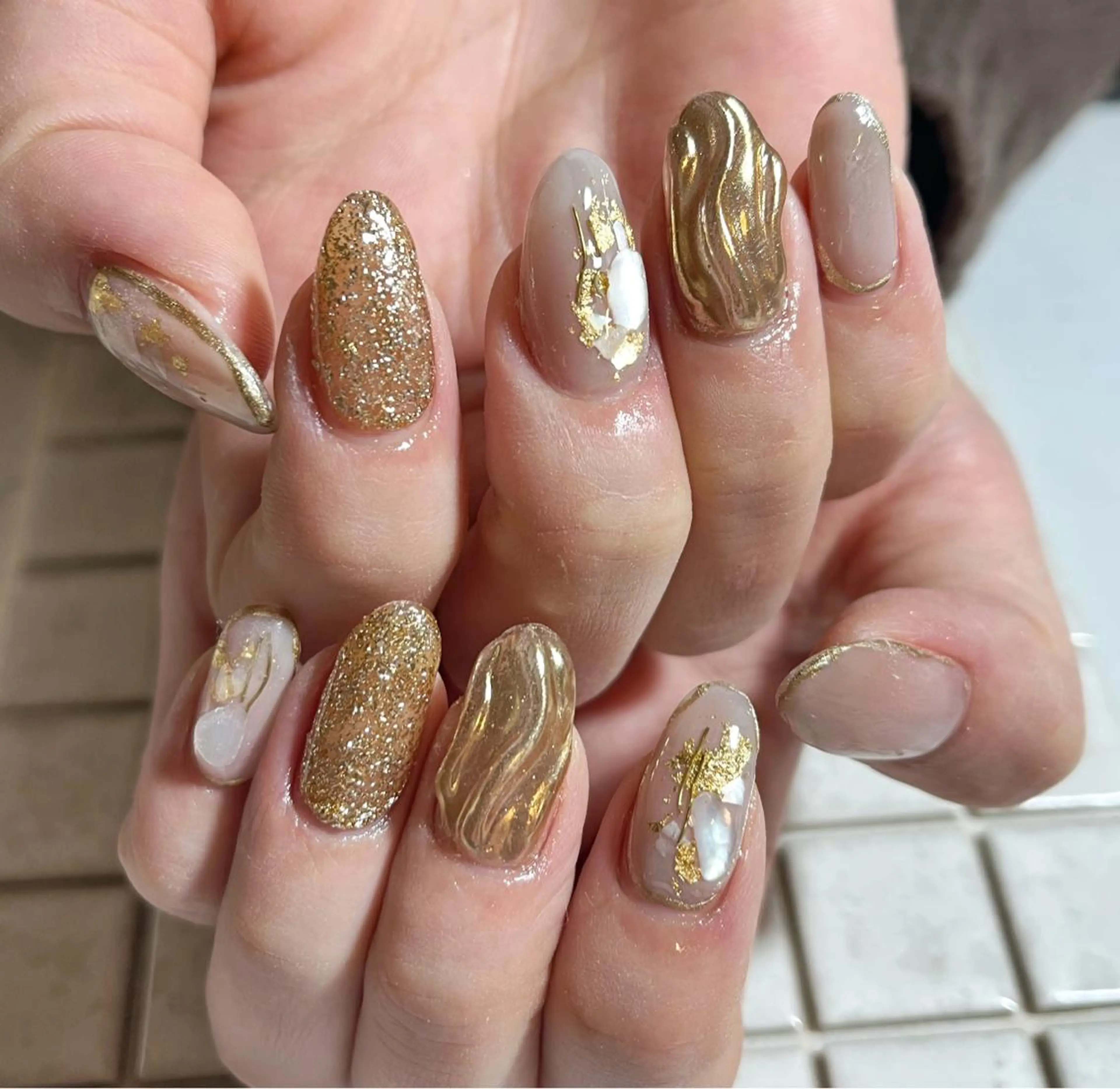 ネイル ゴージャス ニュアンスネイル ハンドネイル private salon mieのネイルデザイン