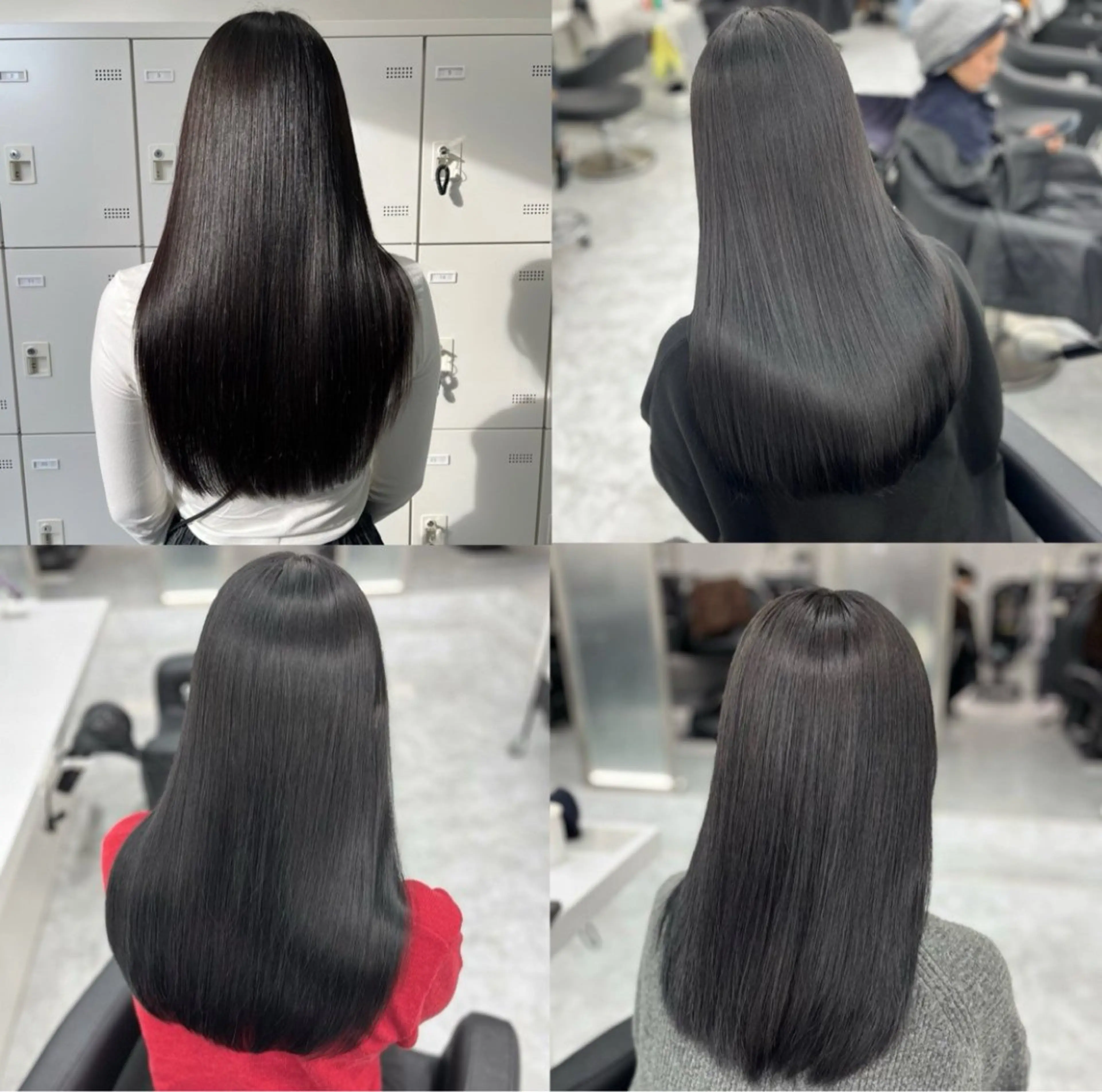 ロング カット ヘアカラー 縮毛矯正 ヘッドスパ ヘアセット 韓国ヘア/ブリーチ無 しWカラー/オリーブのヘアスタイル