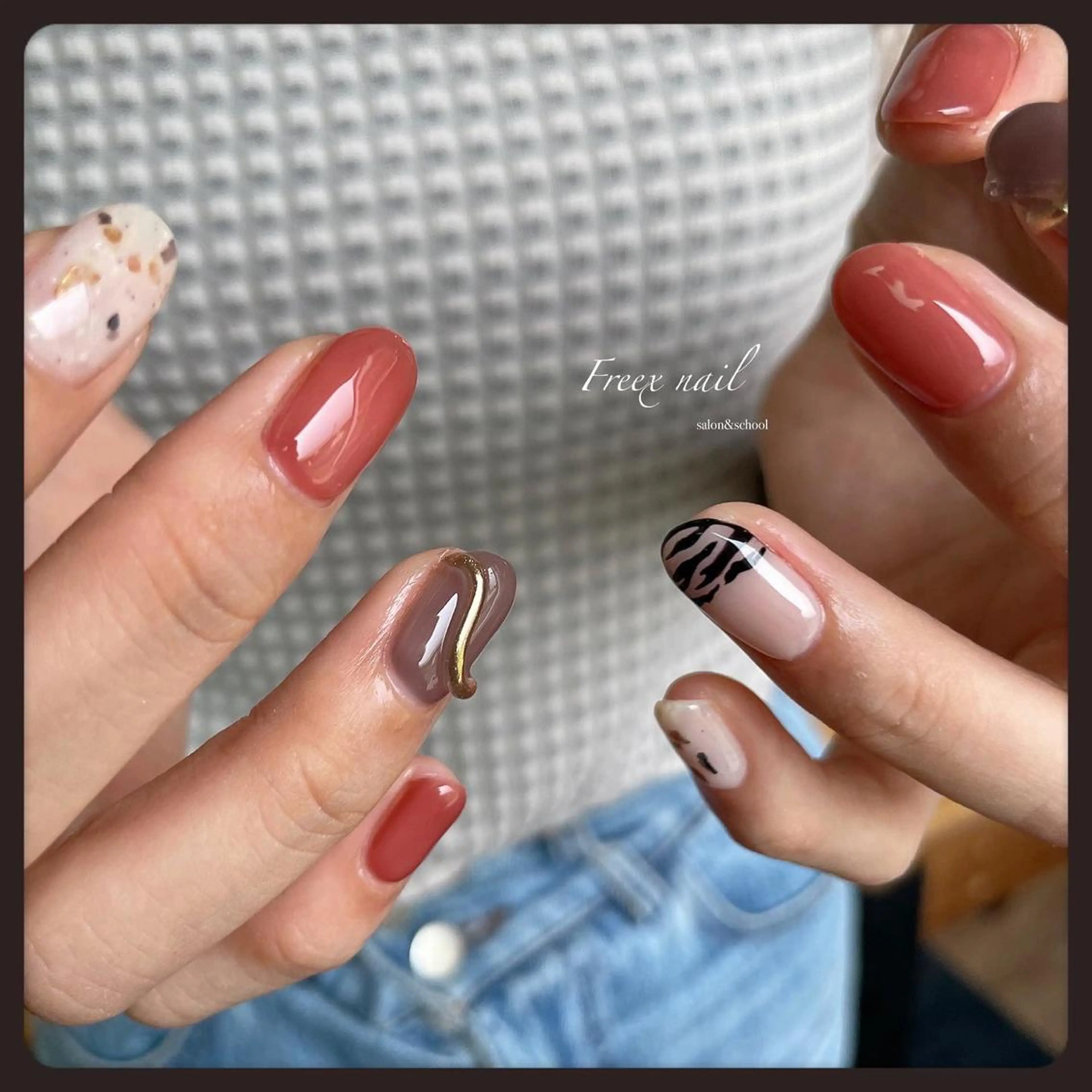 ネイル アニマル柄 ハンドネイル ハンドケア Freex nail所属・freex nail /ニュアンス/個性派のネイルデザイン