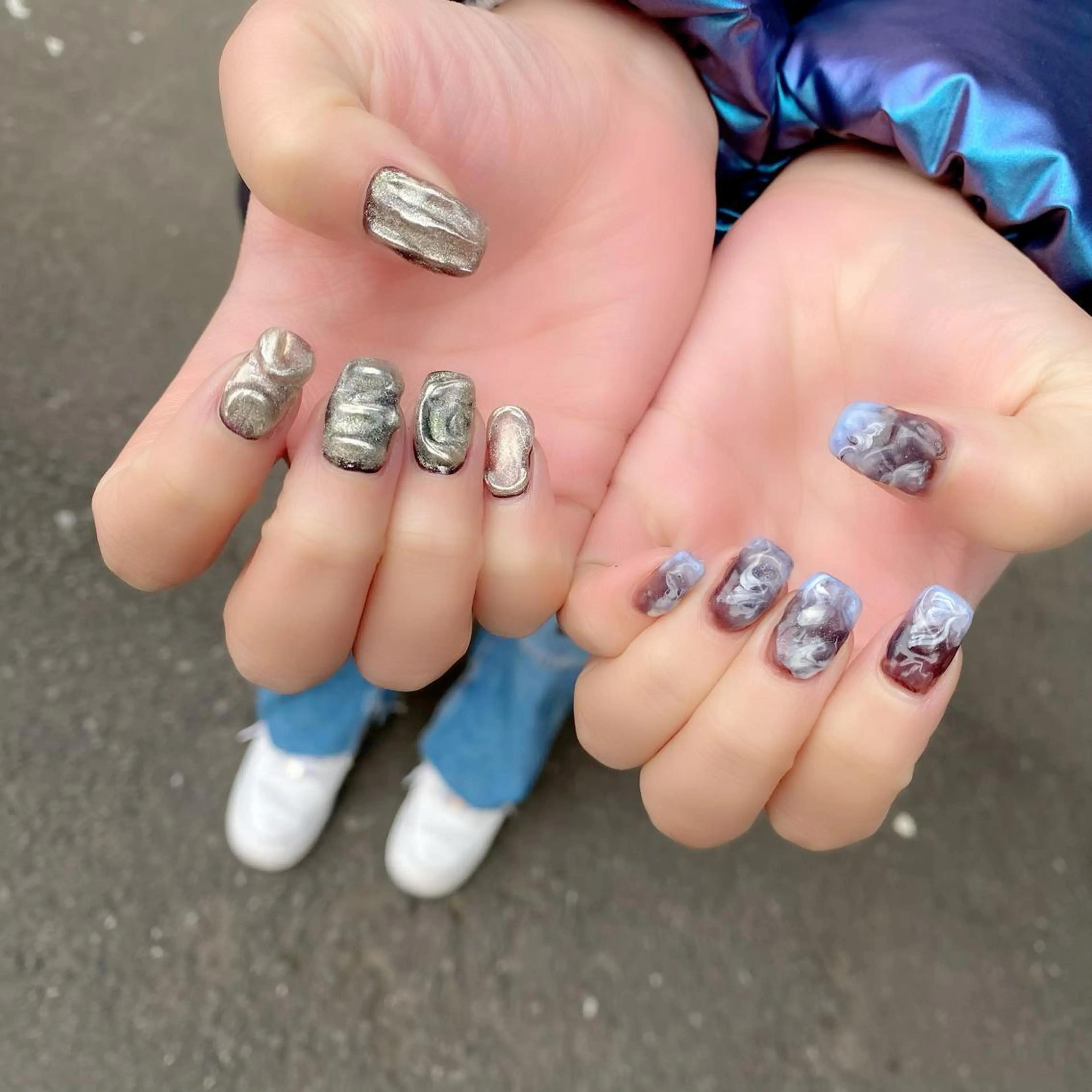 ネイル ニュアンスネイル ぷっくりネイル 冬ネイル ハンドネイル Salon Kのネイルデザイン