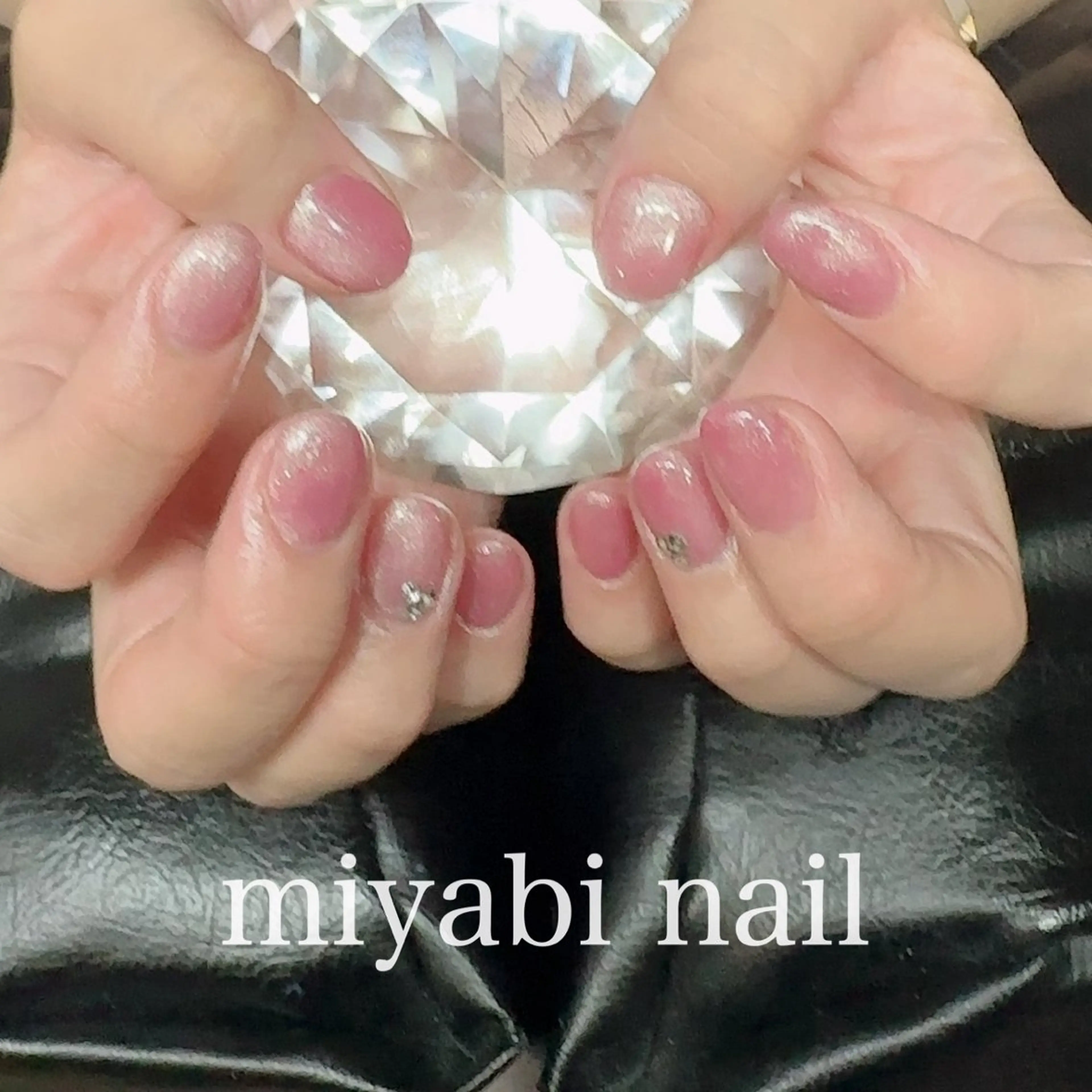 ネイル マグネットネイル 持ち込み ピンク ショートネイル 春ネイル ハンドネイル miyabi nail 桂川駅近くのネイルデザイン