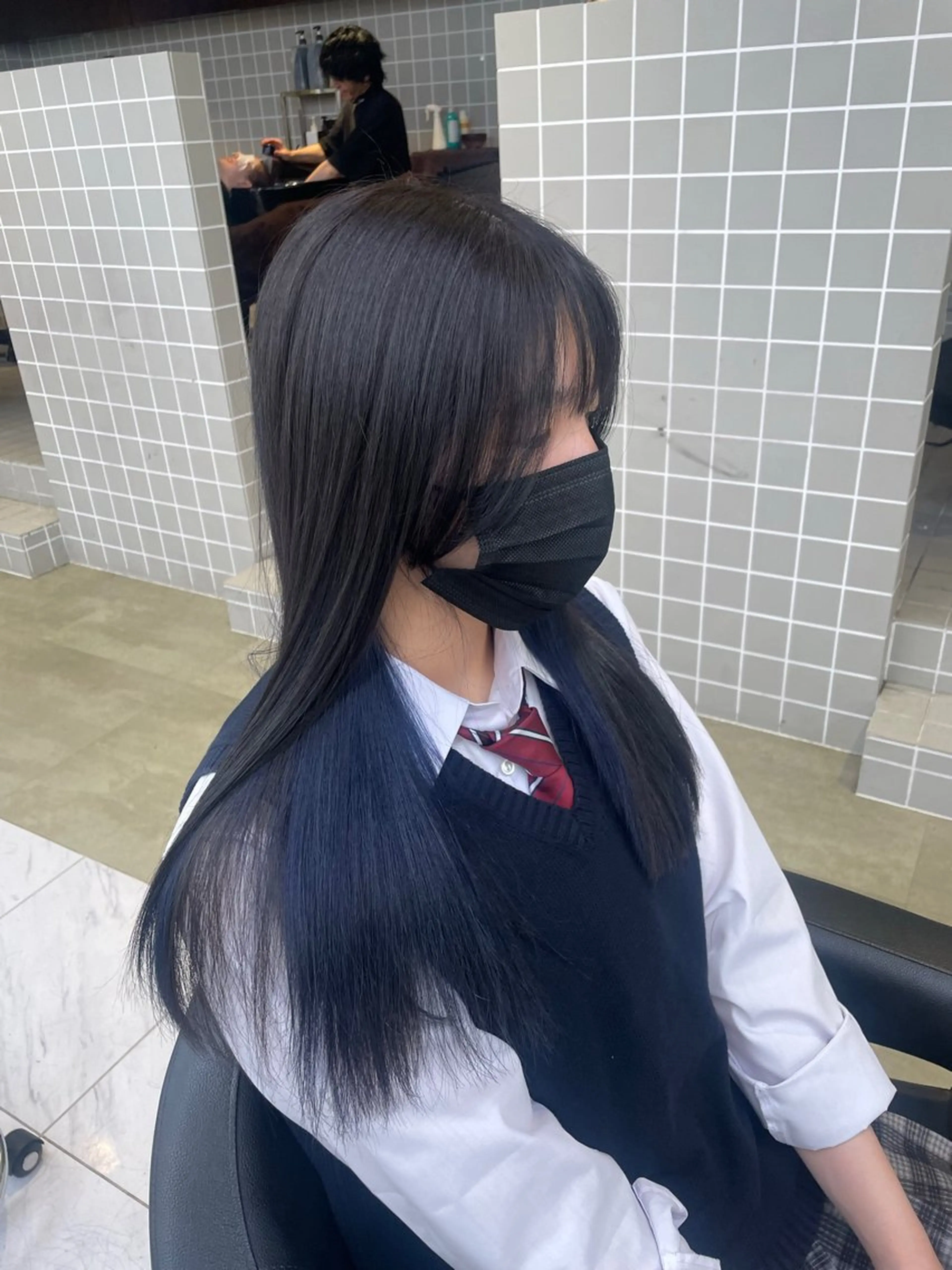 ロング カラー ブルーカラー インナーカラー 表参道ハッシュカット レイヤー/リノンのヘアスタイル