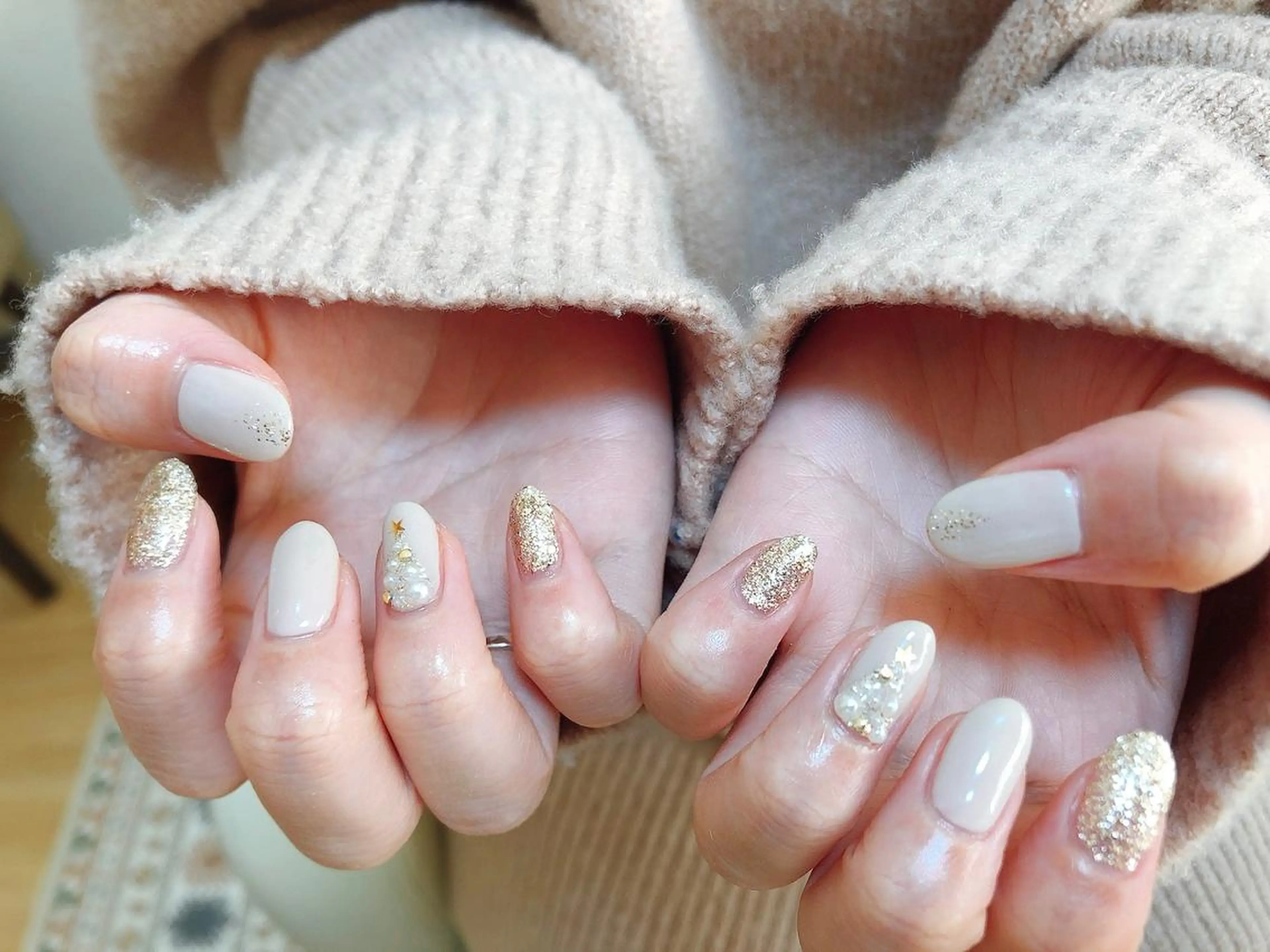 ネイル 冬ネイル クリスマス ハンドネイル Mogu nail 二子玉川のネイルデザイン