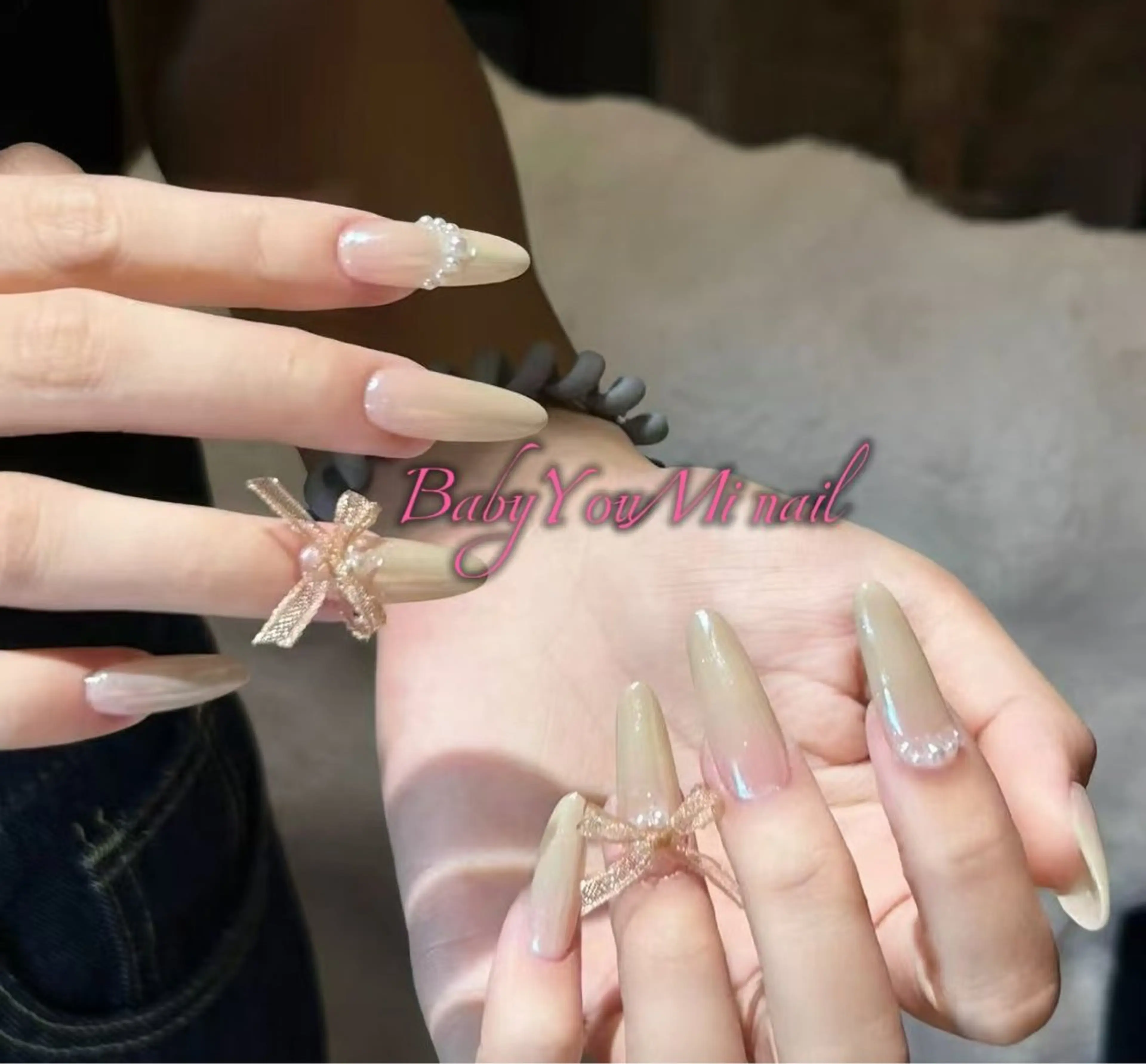 ネイル オーロラネイル フラワーネイル フットネイル フレンチネイル ジェルネイル ハンドネイル BabyYouMi ねねのネイルデザイン
