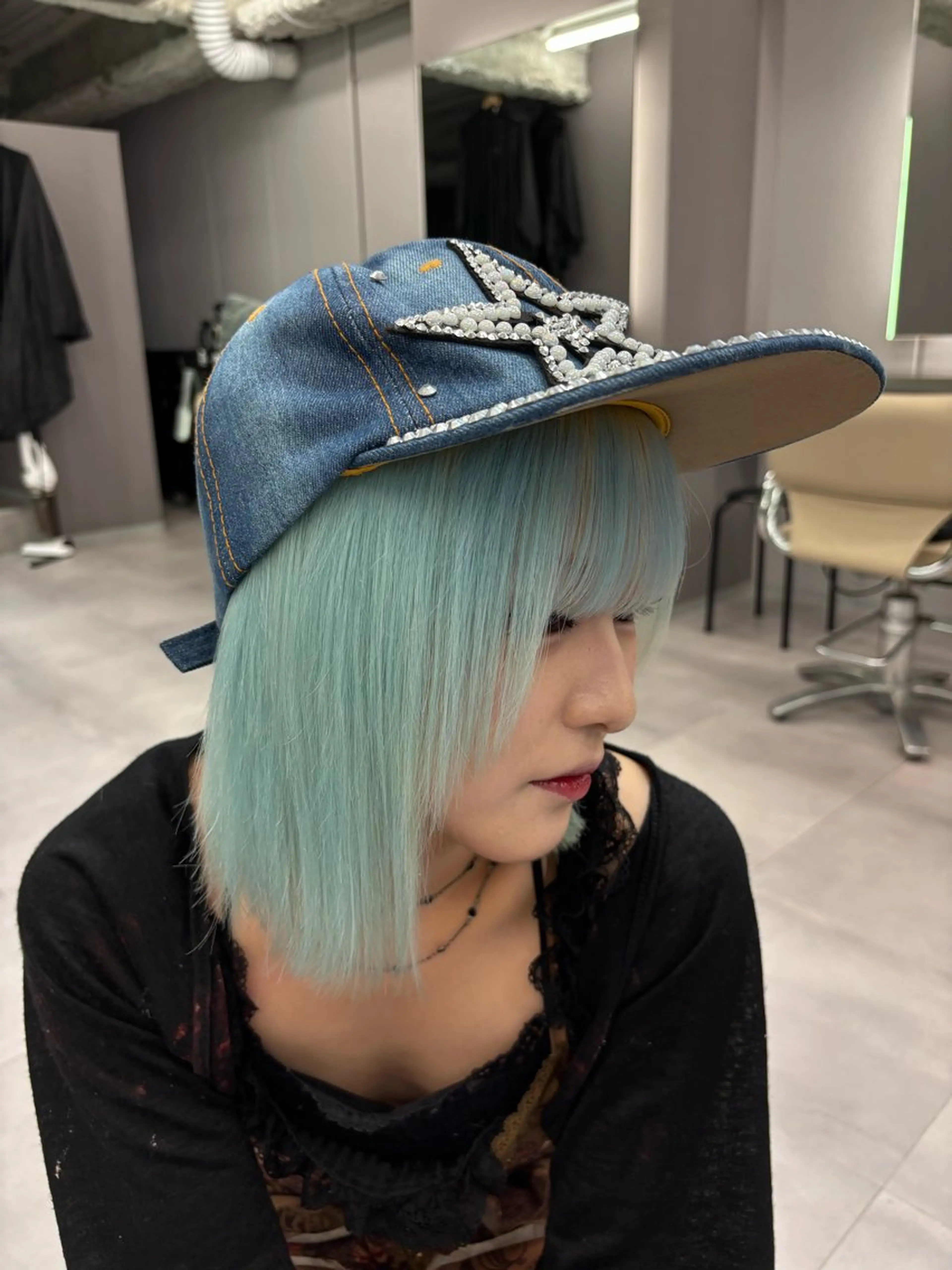 ミディアム カラー ブロンド ブルーカラー ハイトーンカラー ヘアカラー トリートメント 名古屋/デザイン/ ブリーチ/松井亮磨のヘアスタイル