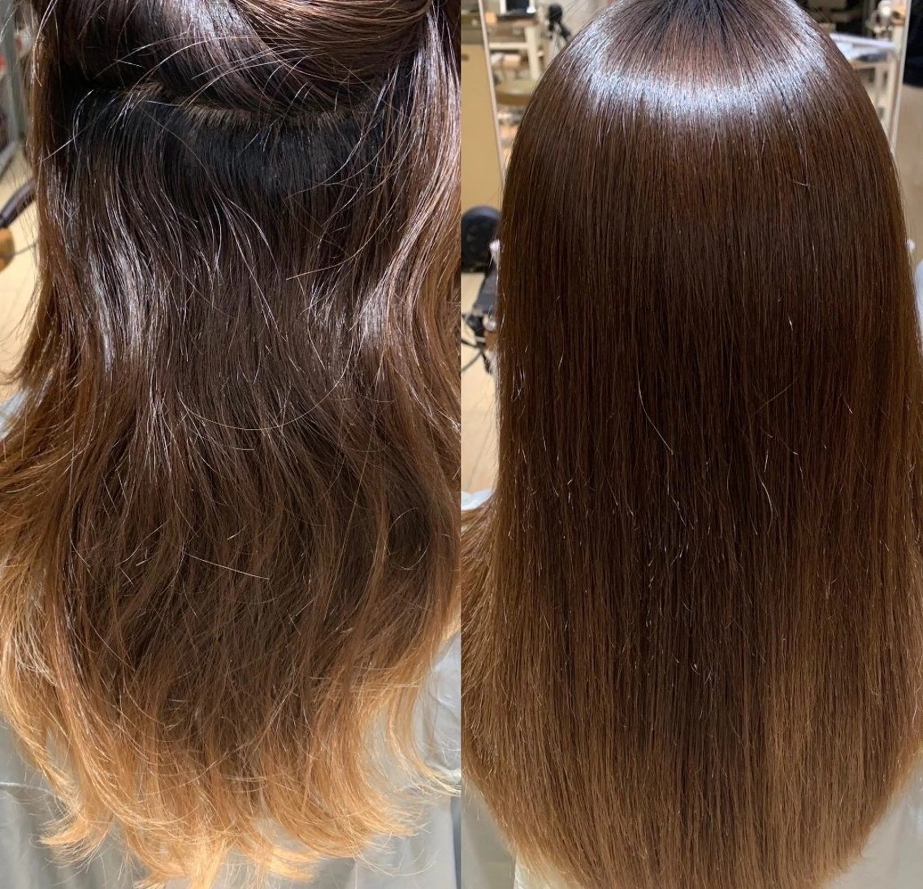 ロング~ミディアムカット＋縮毛矯正の写真