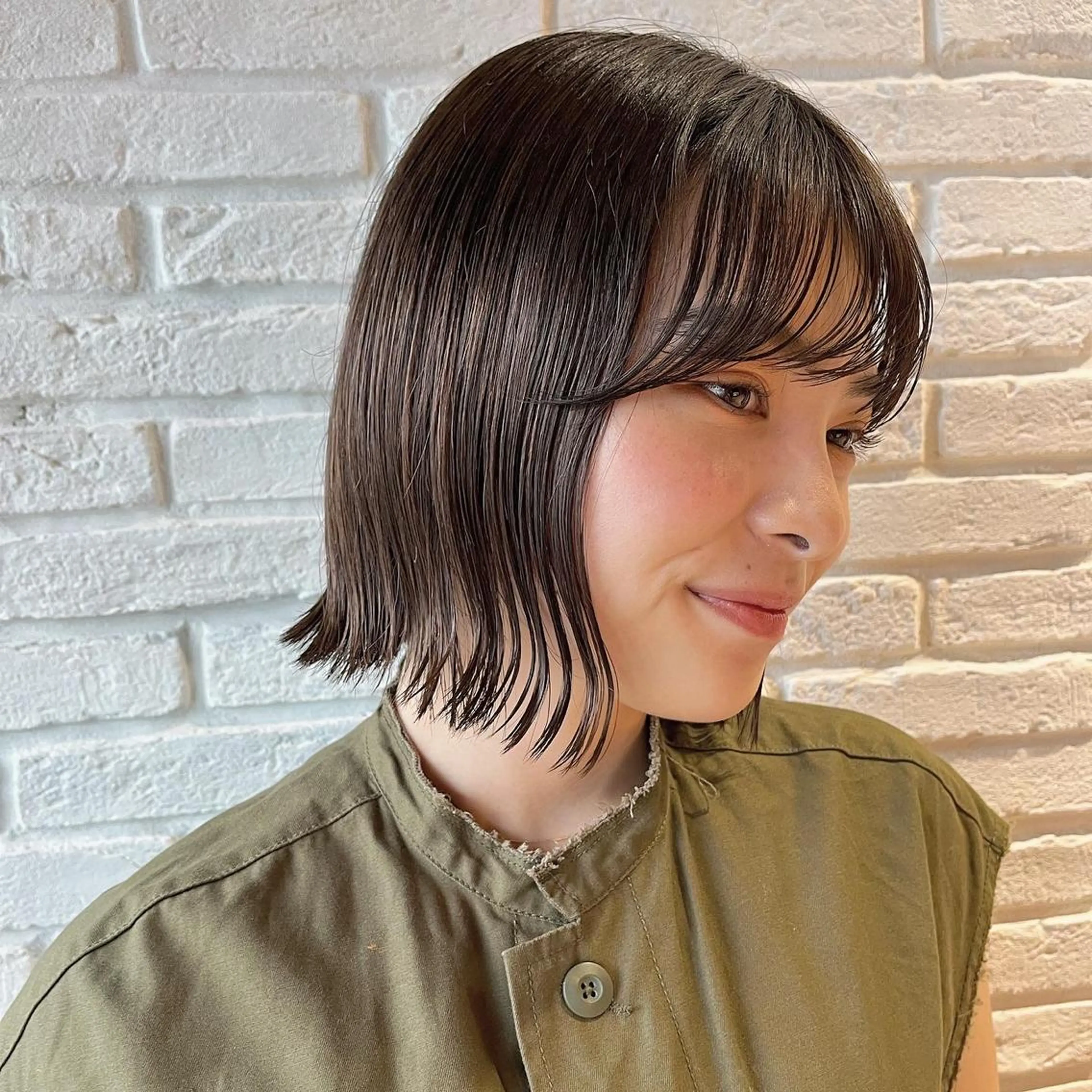 ショート カラー 黒髪 透明感カラー 🌱ボブ/レイヤー/ ベージュ/あやみ✨のヘアスタイル