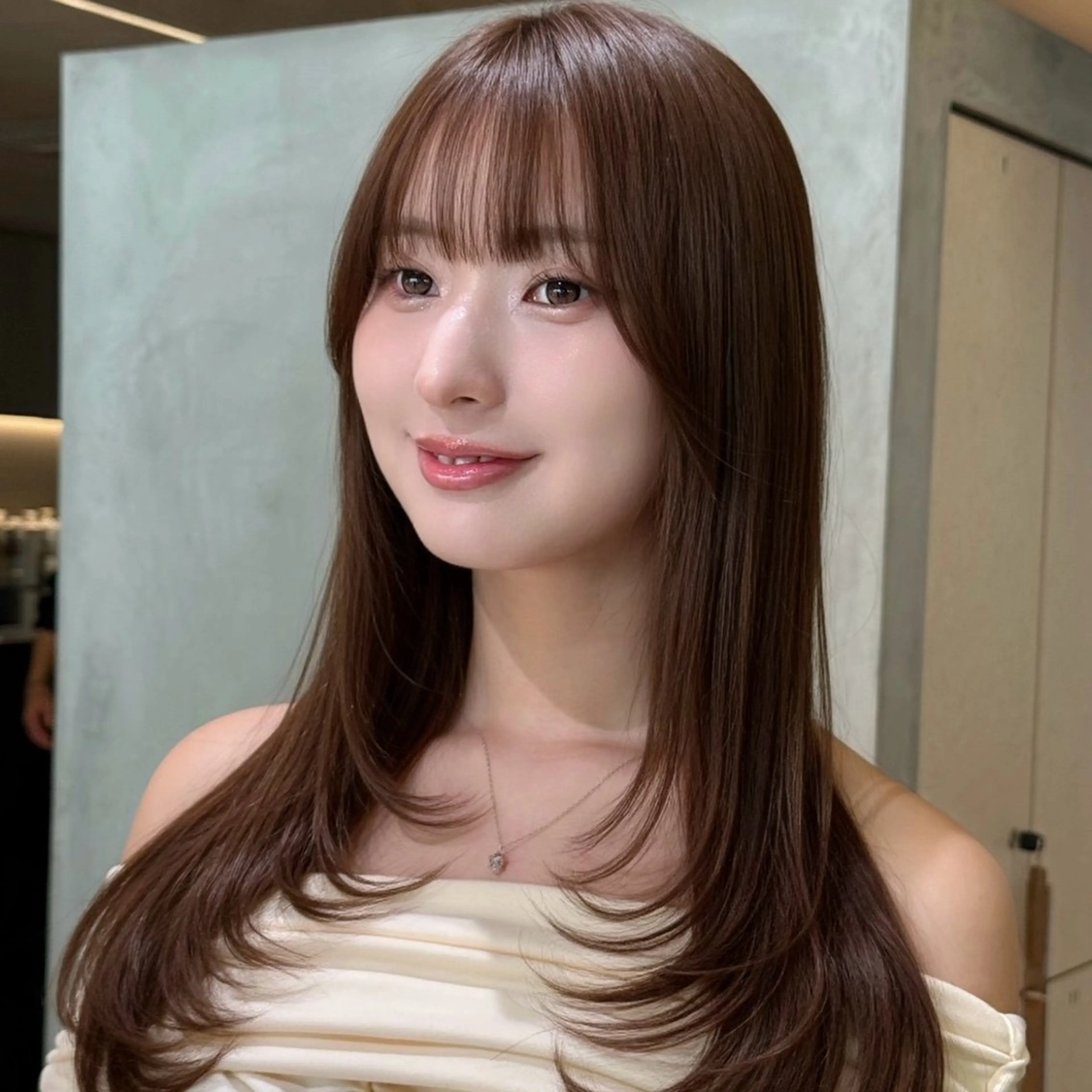 ロング カラー レイヤーカット カット ヘアカラー トリートメント 韓国レイヤー🇰🇷 /艶カラー💎/月音のヘアスタイル