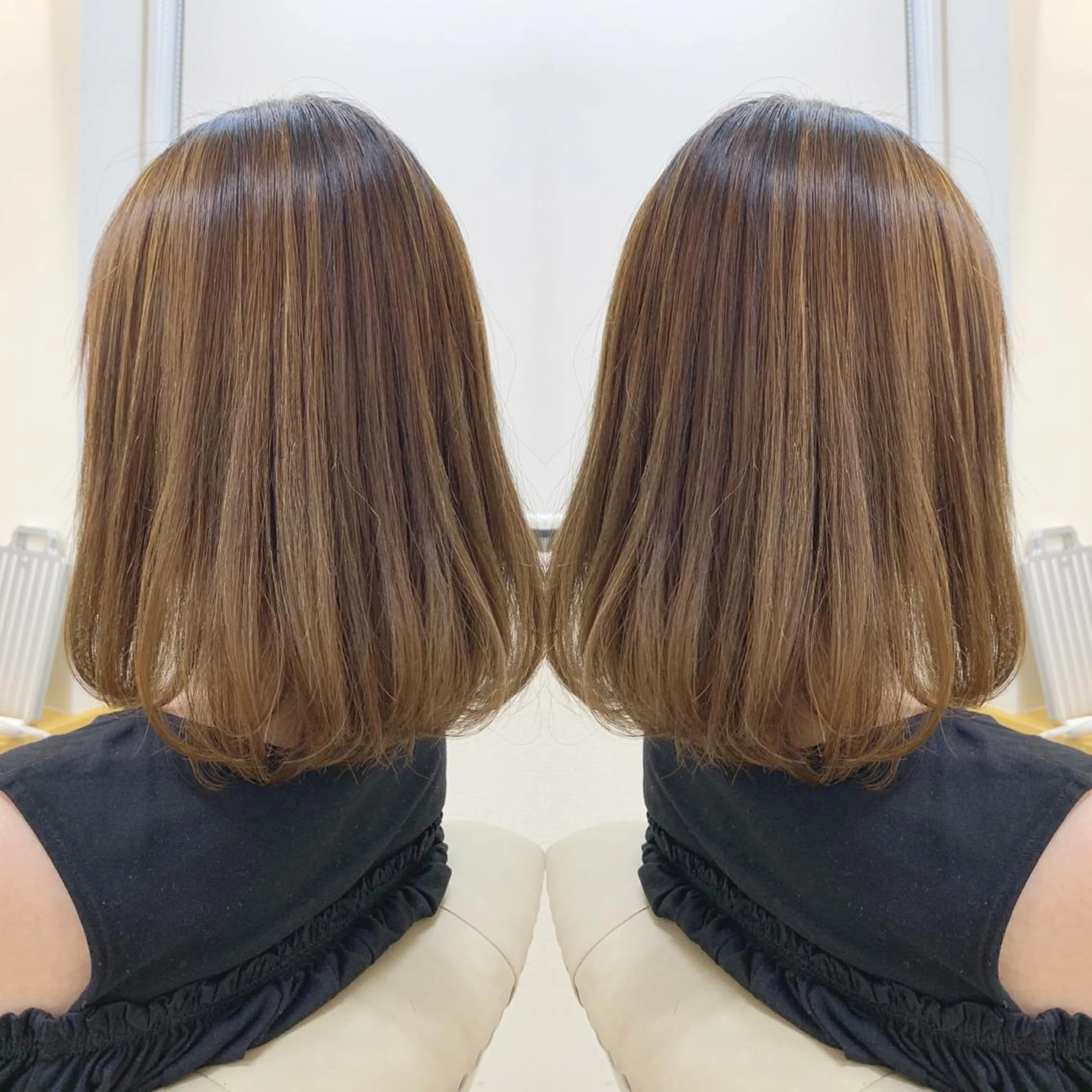 ミディアム ボブ 髪質改善 カット 縮毛矯正 H所属・H (エイチ) 烏丸御池店のヘアスタイル